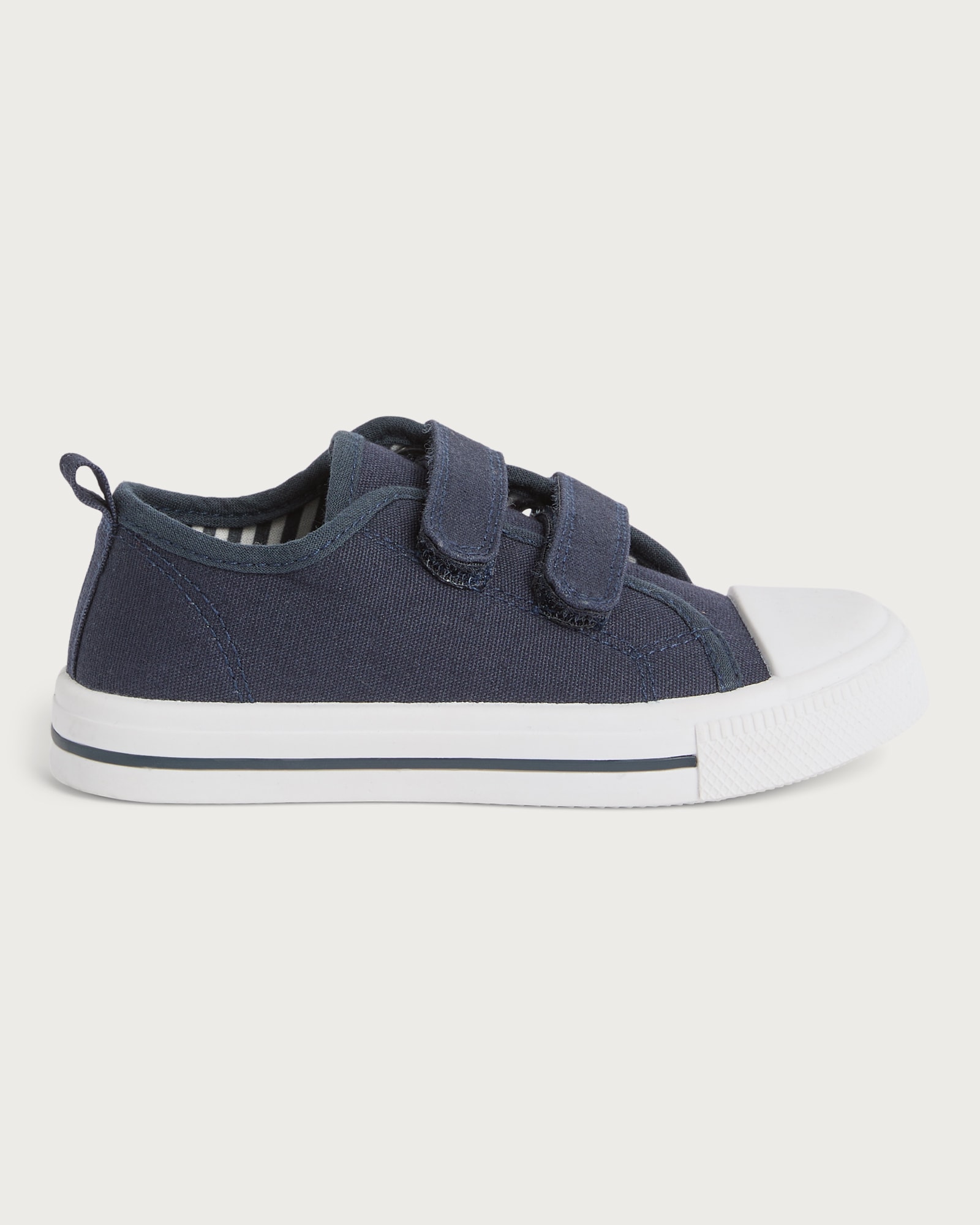 F&F Boys Double Strap Canvas Trainers in Navy