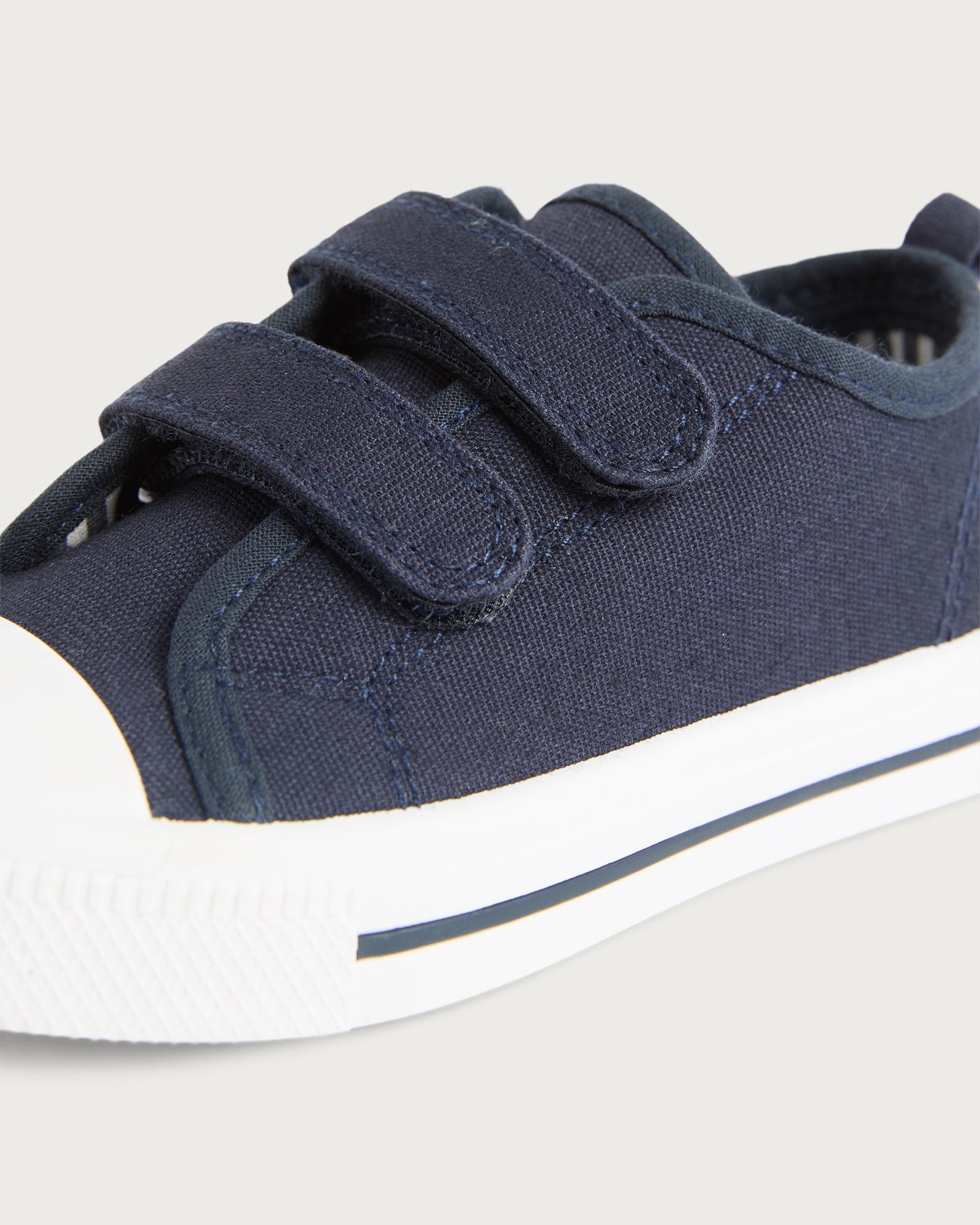 F&F Boys Double Strap Canvas Trainers in Navy thumbnail 3