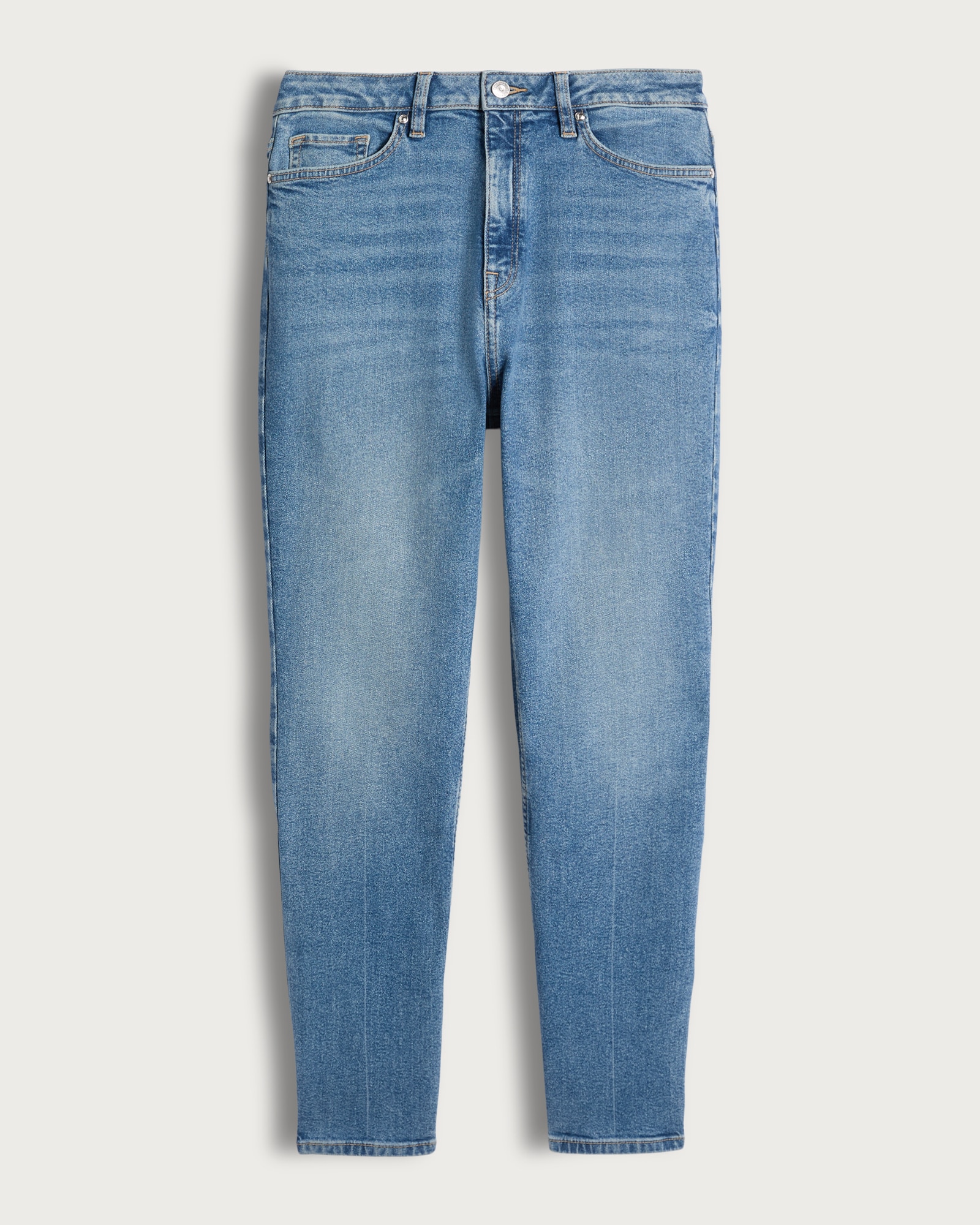 F&F High Rise Slim Ankle Grazer Jeans in Blue thumbnail 5