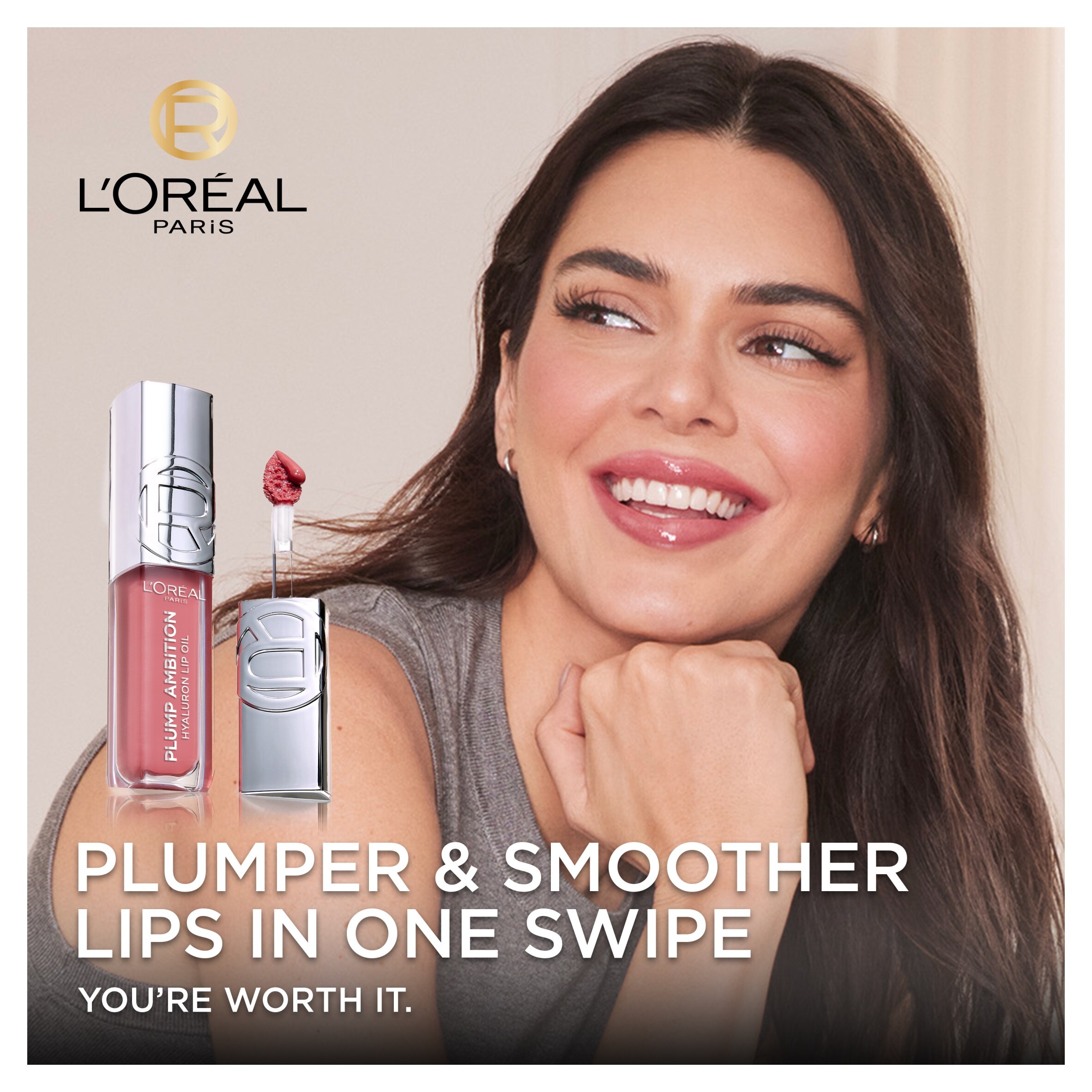 L'Oréal Paris Plump Ambition Lip Oil, 650 Nude Macaron, 5ml thumbnail 2