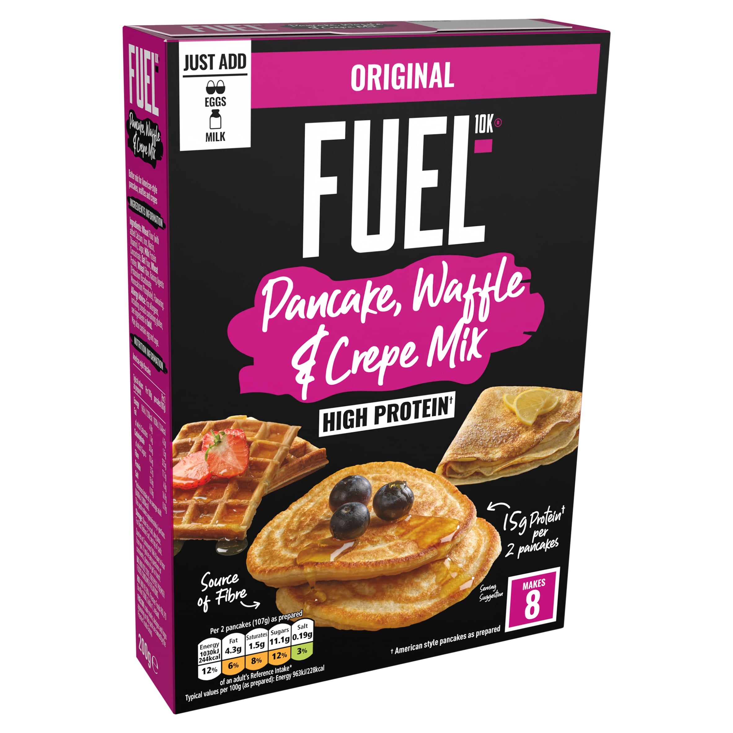 FUEL10K Baking High Protein Pancake, Waffle & Crepe Mix 200g thumbnail 2