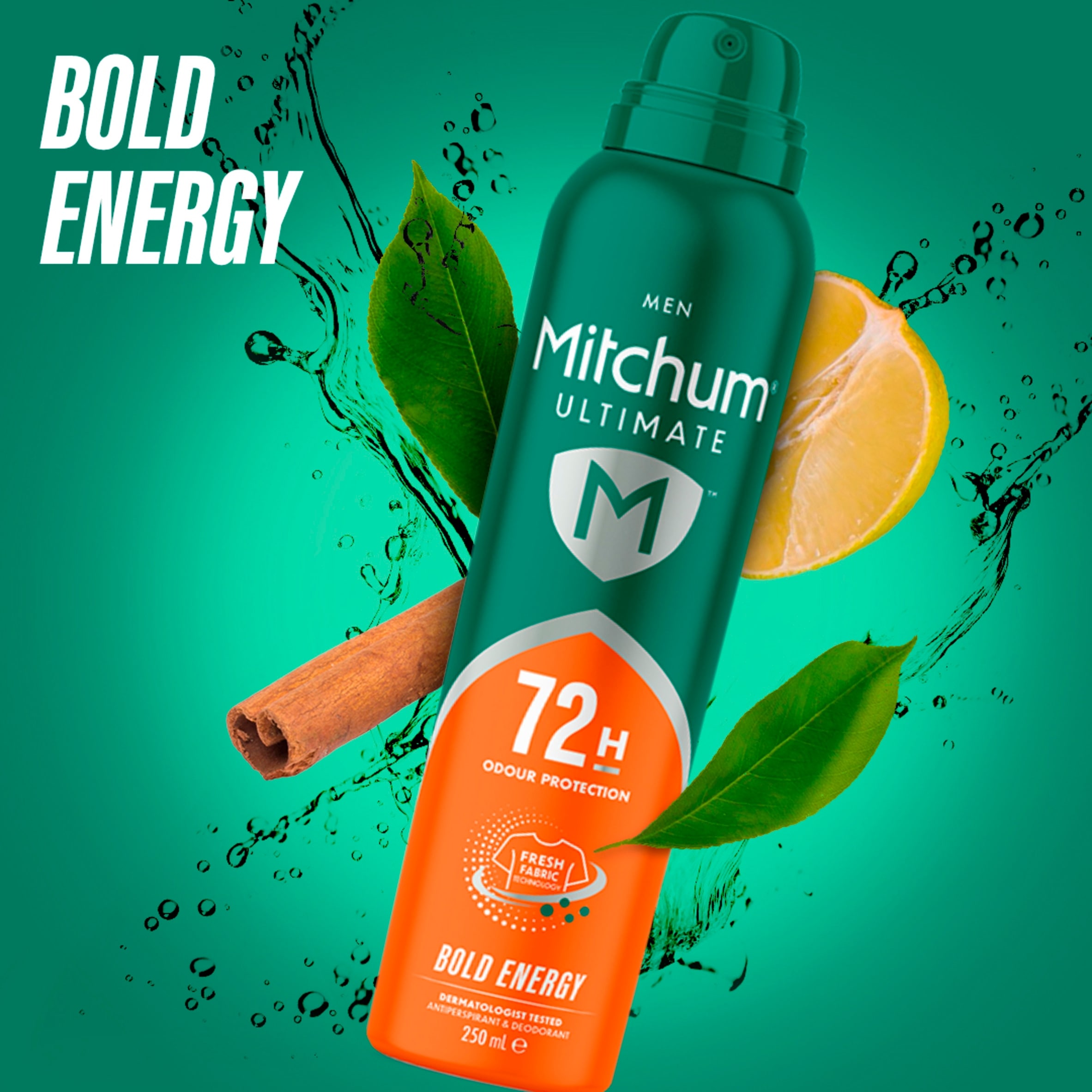 Mitchum Men Ultimate 72H Bold Energy Anti Perspirant & Deodorant 250ml thumbnail 2
