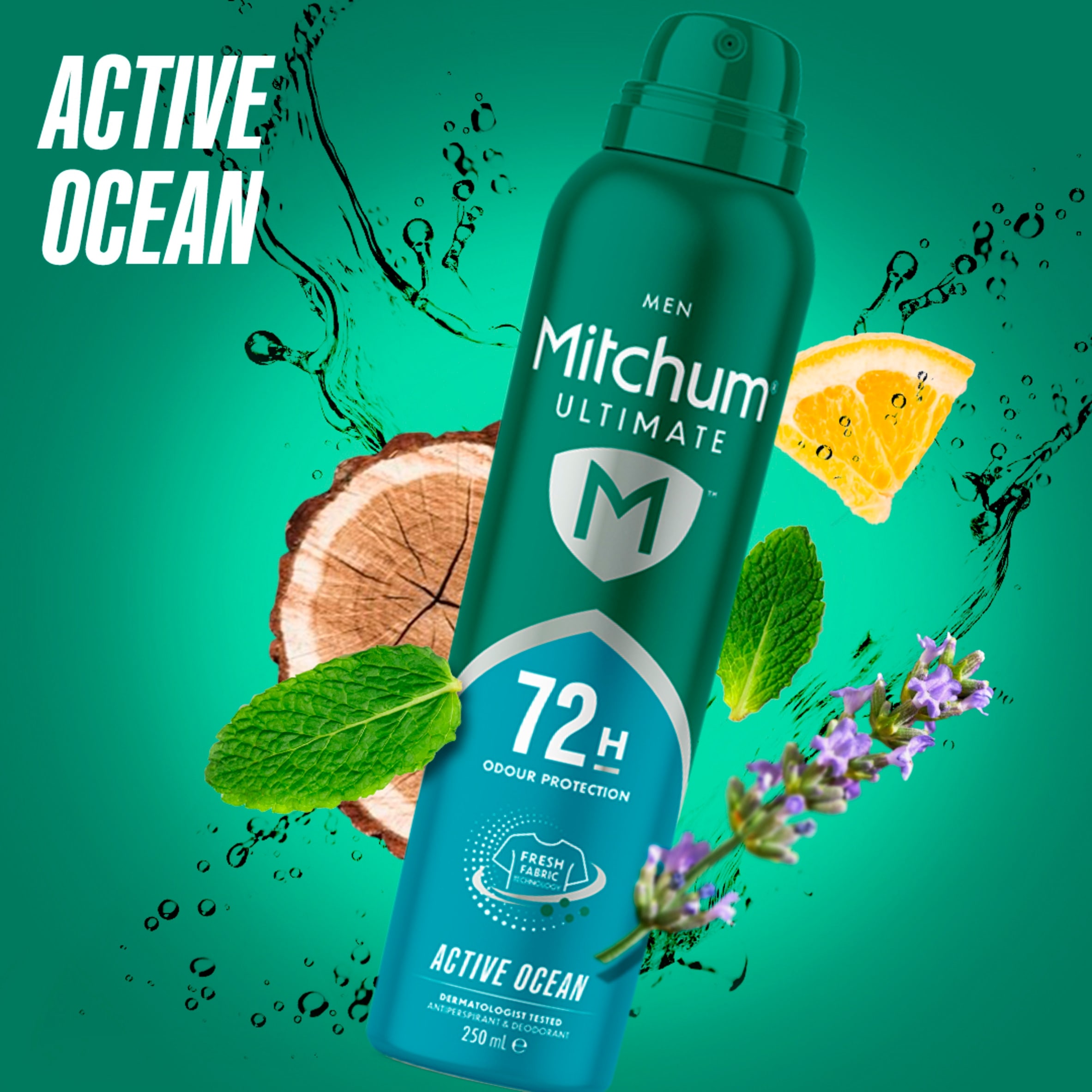 Mitchum Men Ultimate 72H Active Ocean Anti Perspirant & Deodorant 250ml thumbnail 3