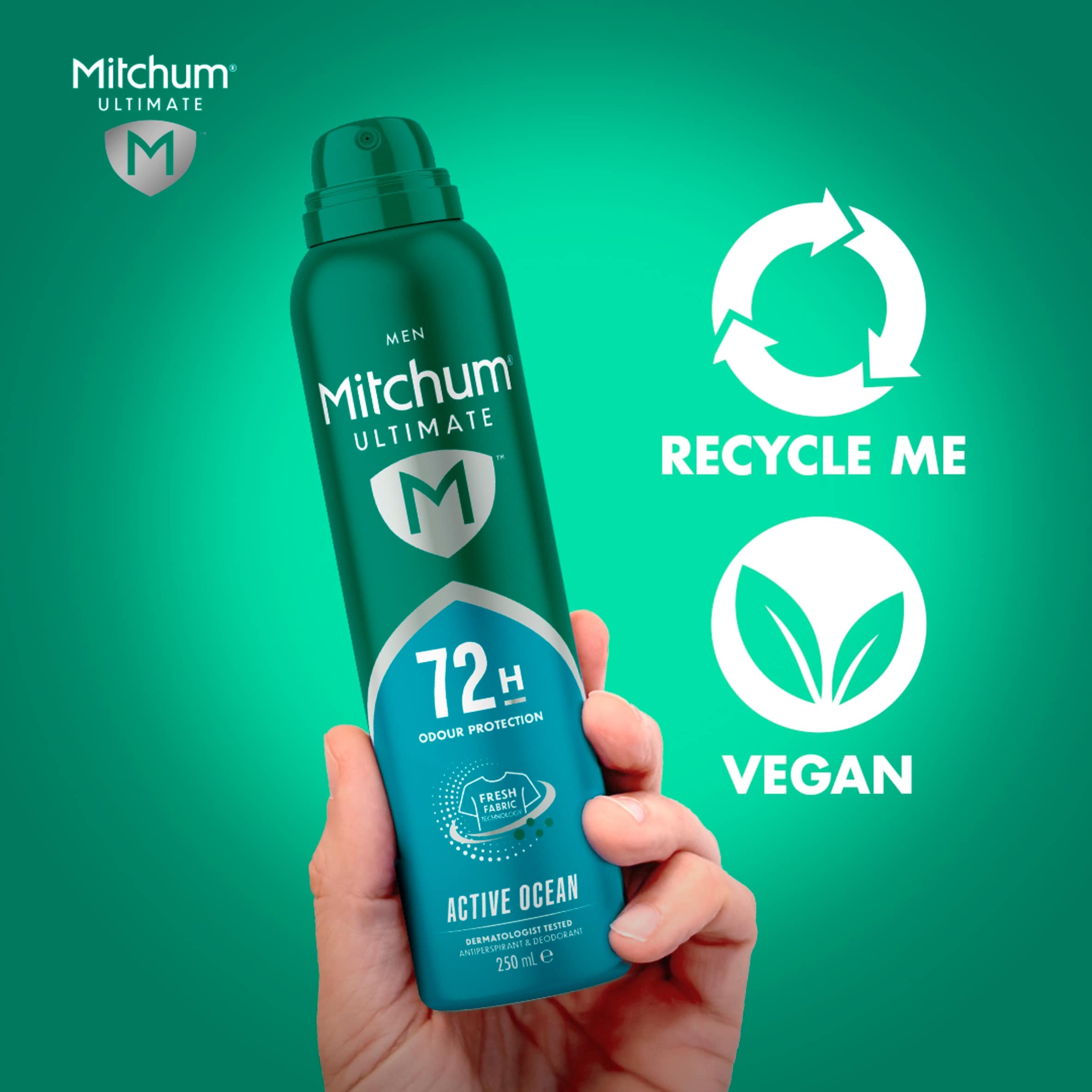 Mitchum Men Ultimate 72H Active Ocean Anti Perspirant & Deodorant 250ml thumbnail 4
