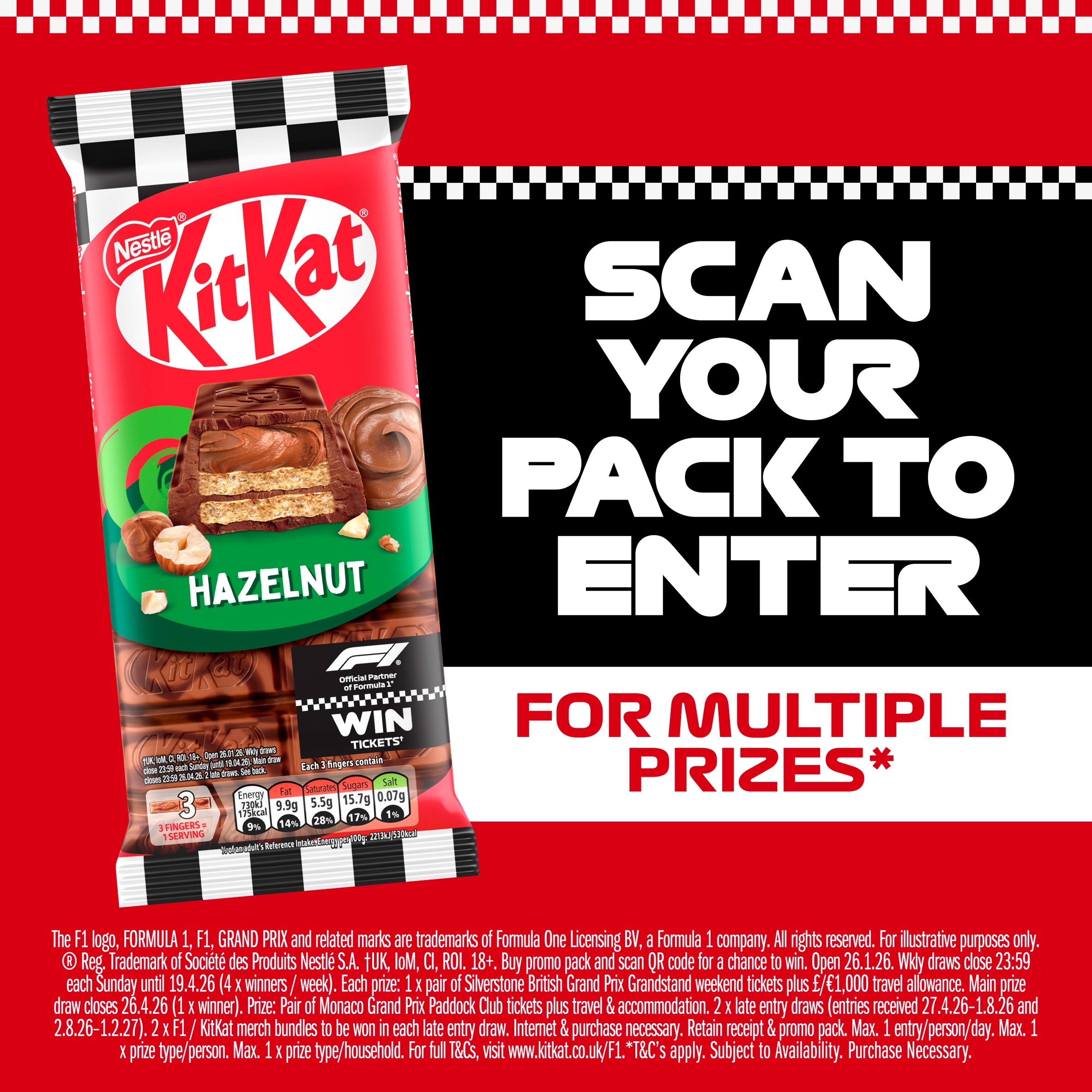 KitKat Hazelnut Chocolate Sharing Bar 99g thumbnail 4