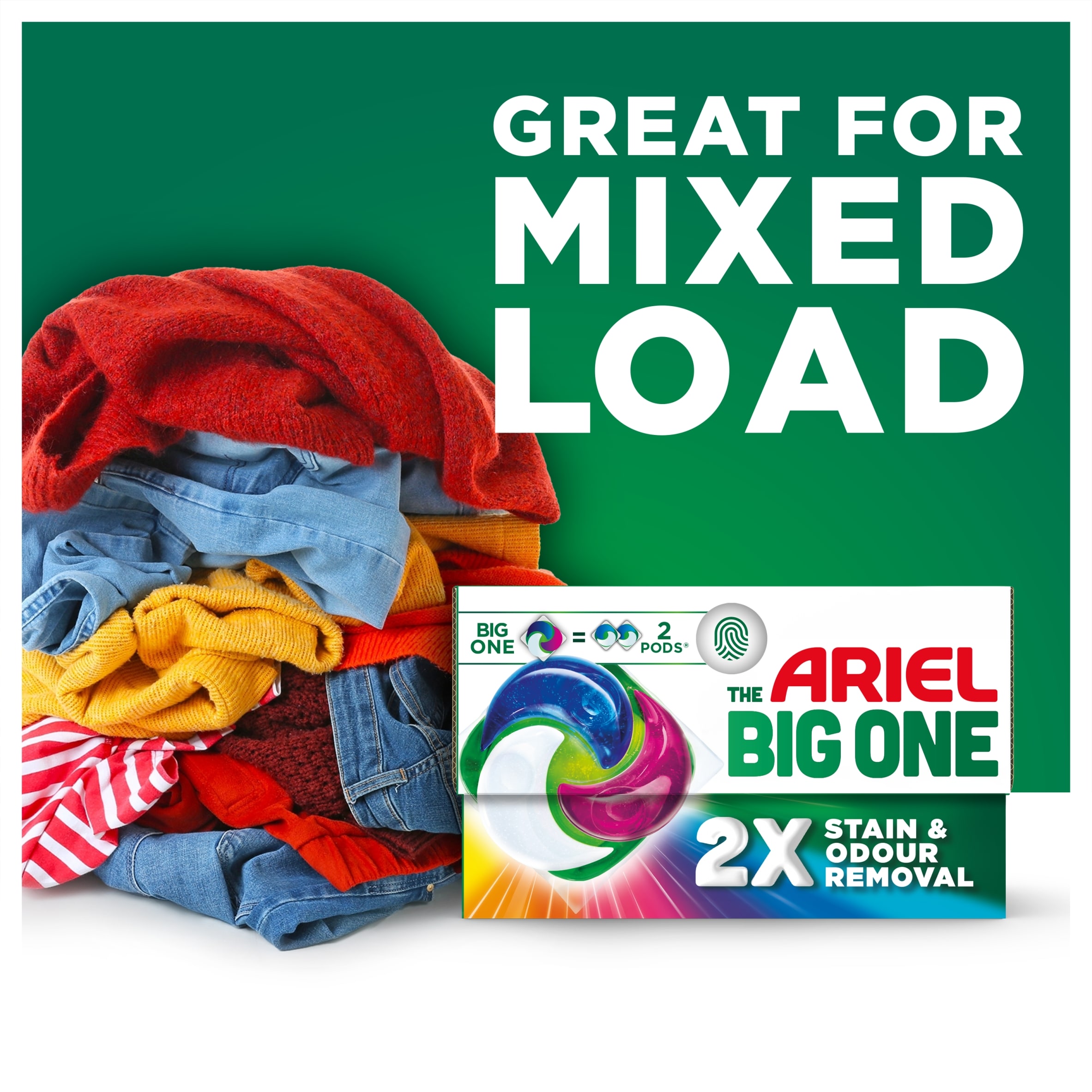 Ariel The Big One Colour Washing Liquid Pods 21 washes 760.2g thumbnail 2