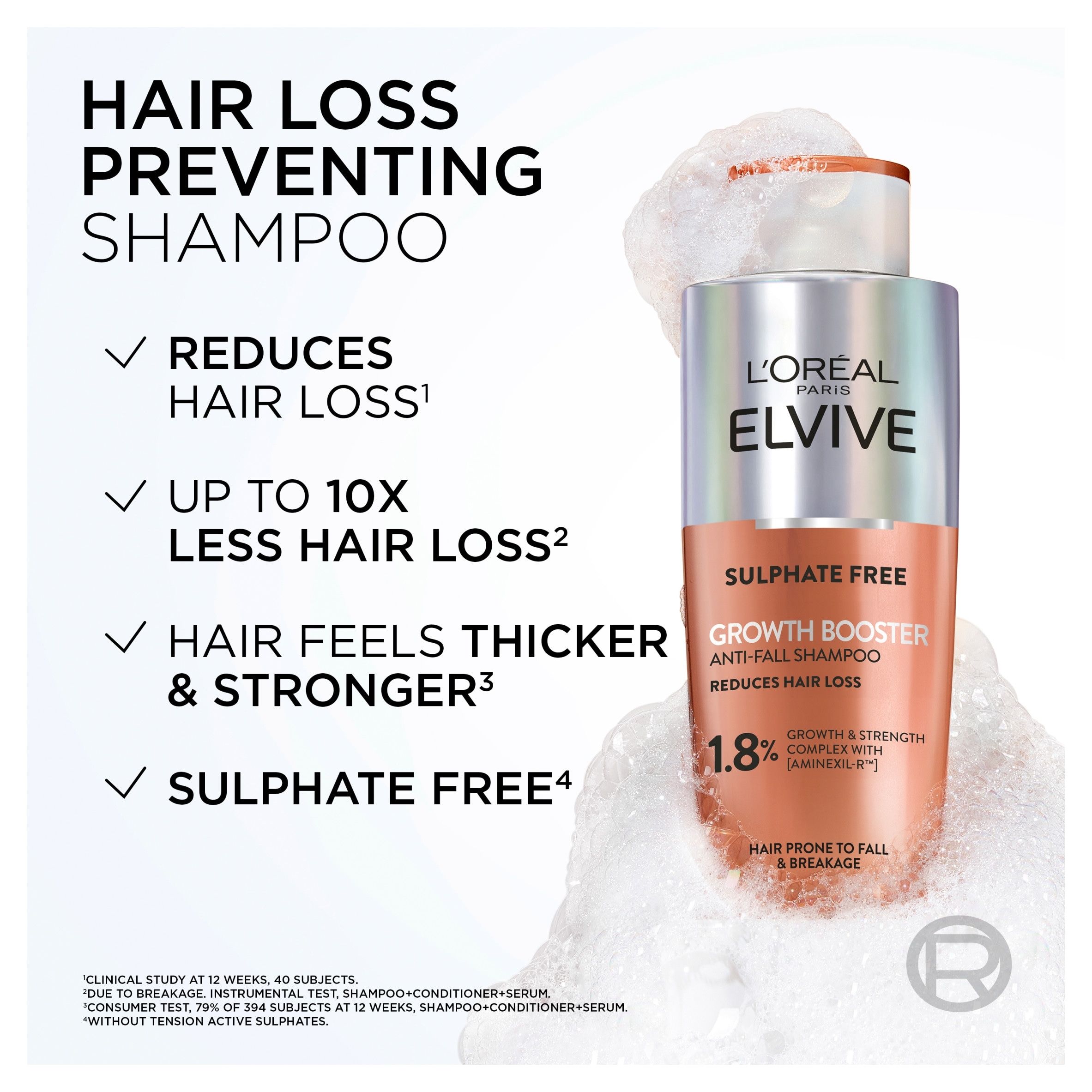 L'Oreal Elvive Sulphate Free Growth Booster Shampoo 200ml thumbnail 2