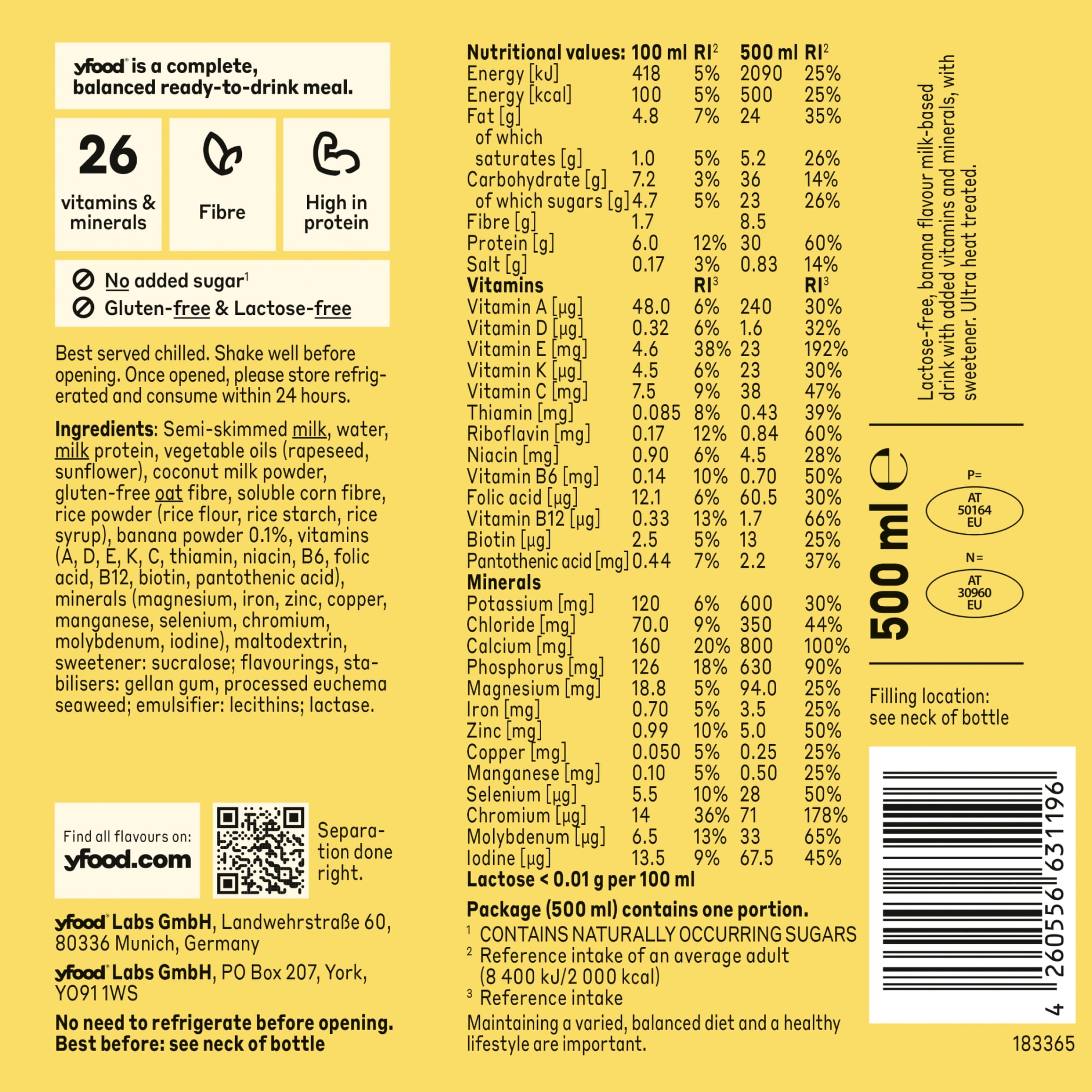 yfood Ready to Drink Complete Meal Happy Banana 500ml thumbnail 3