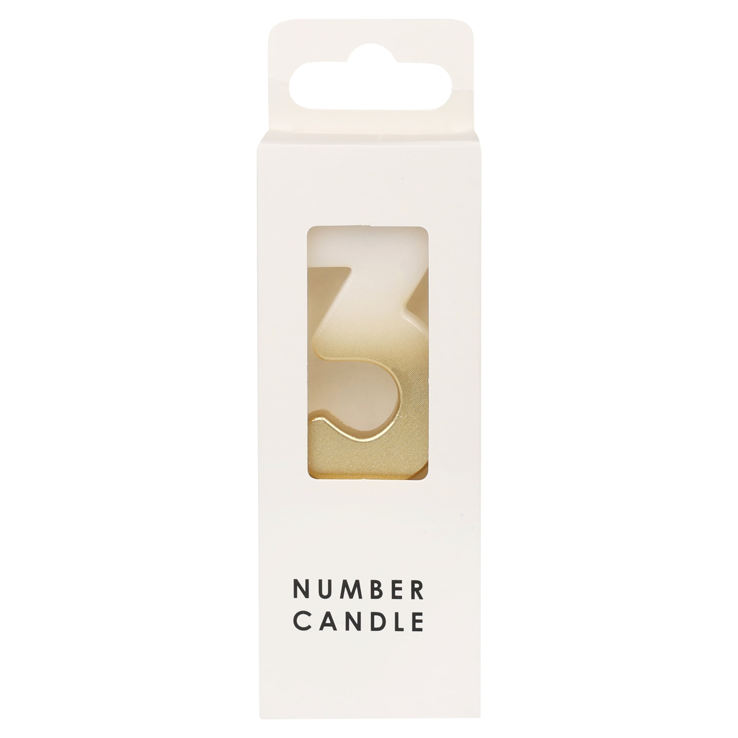 TABLE FUN NUMERICAL CANDLE NO.3 - GOLD