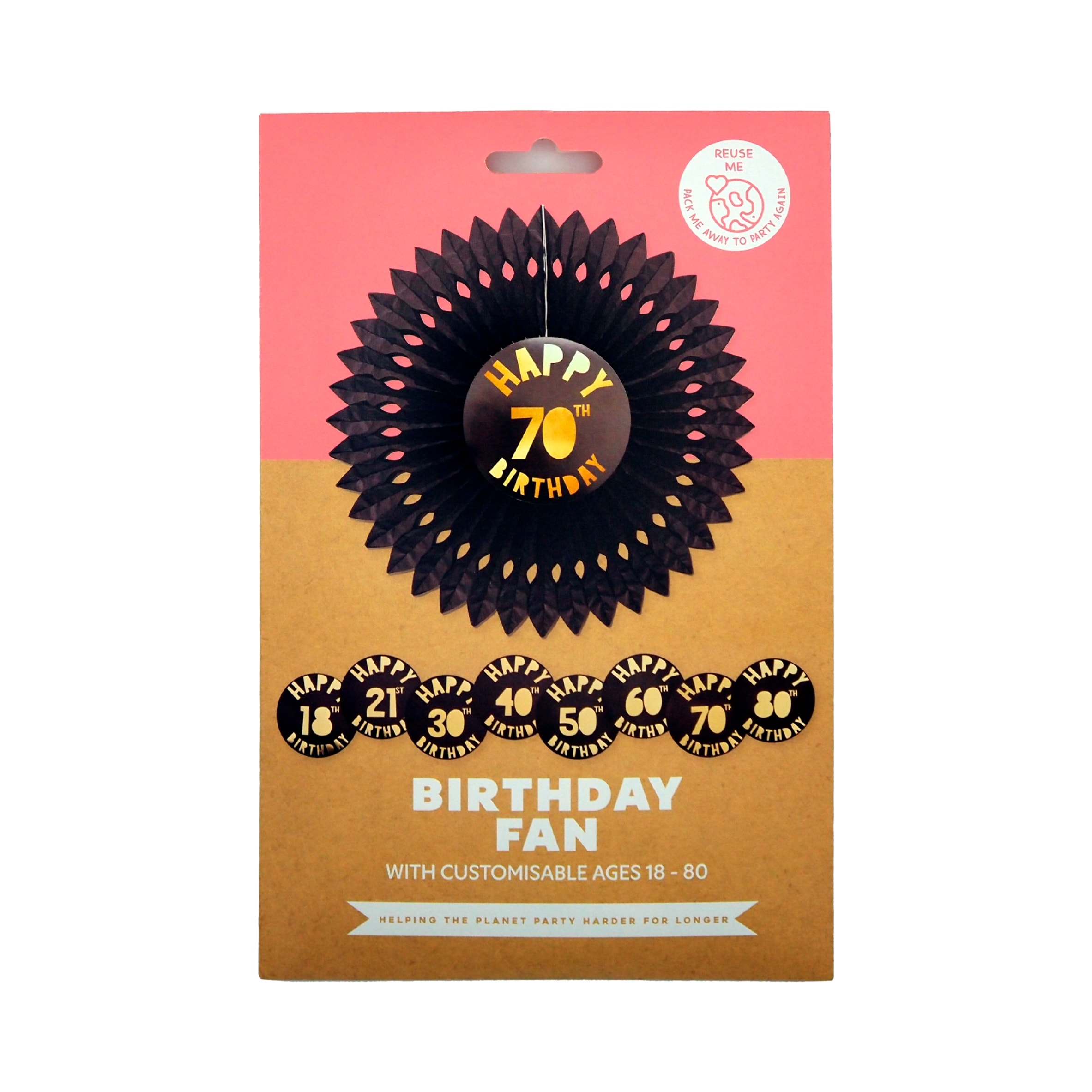 Mad Party Personalised Milestone Fan Ages 18-80