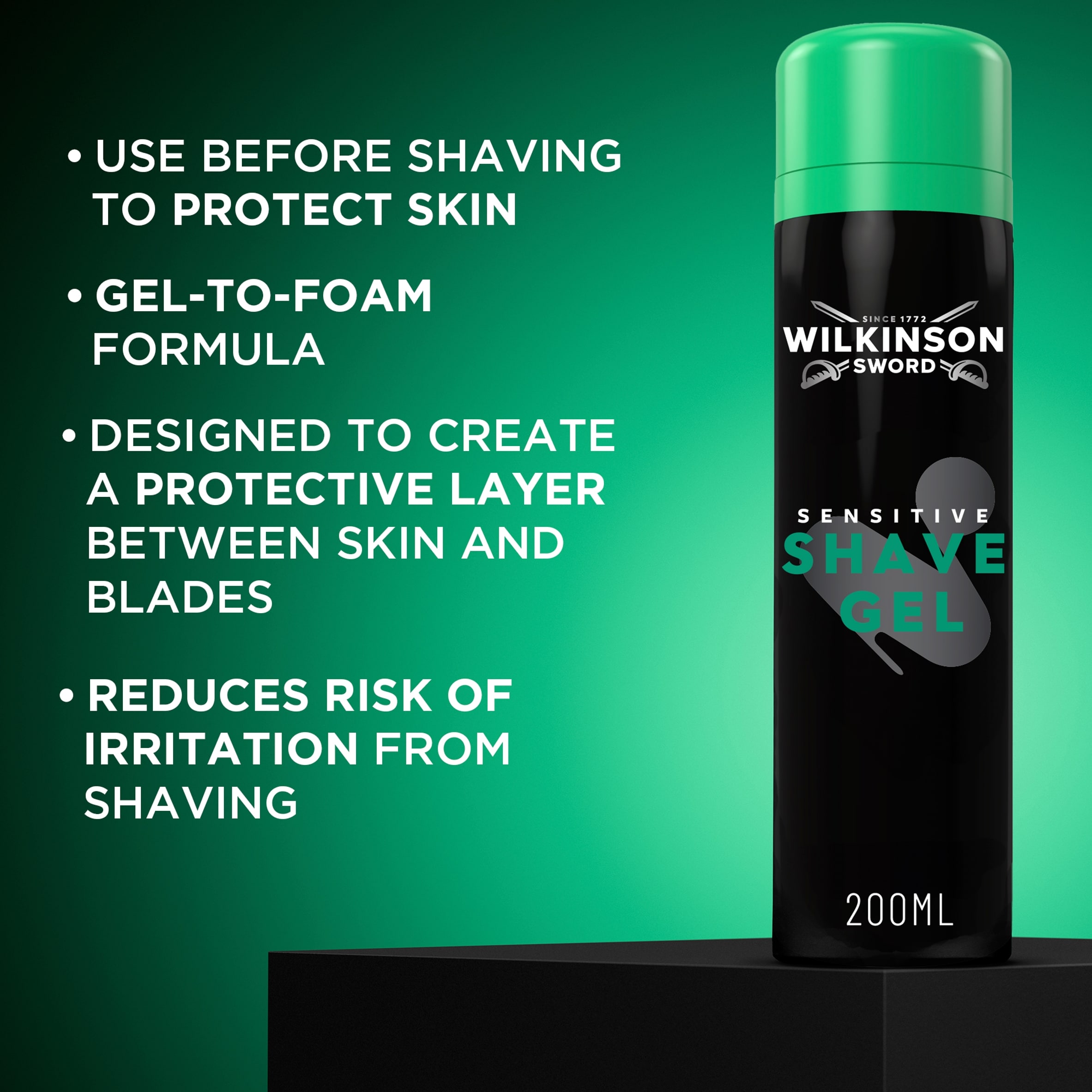 Wilkinson Sword Sensitive Men's Shaving 200ml thumbnail 2