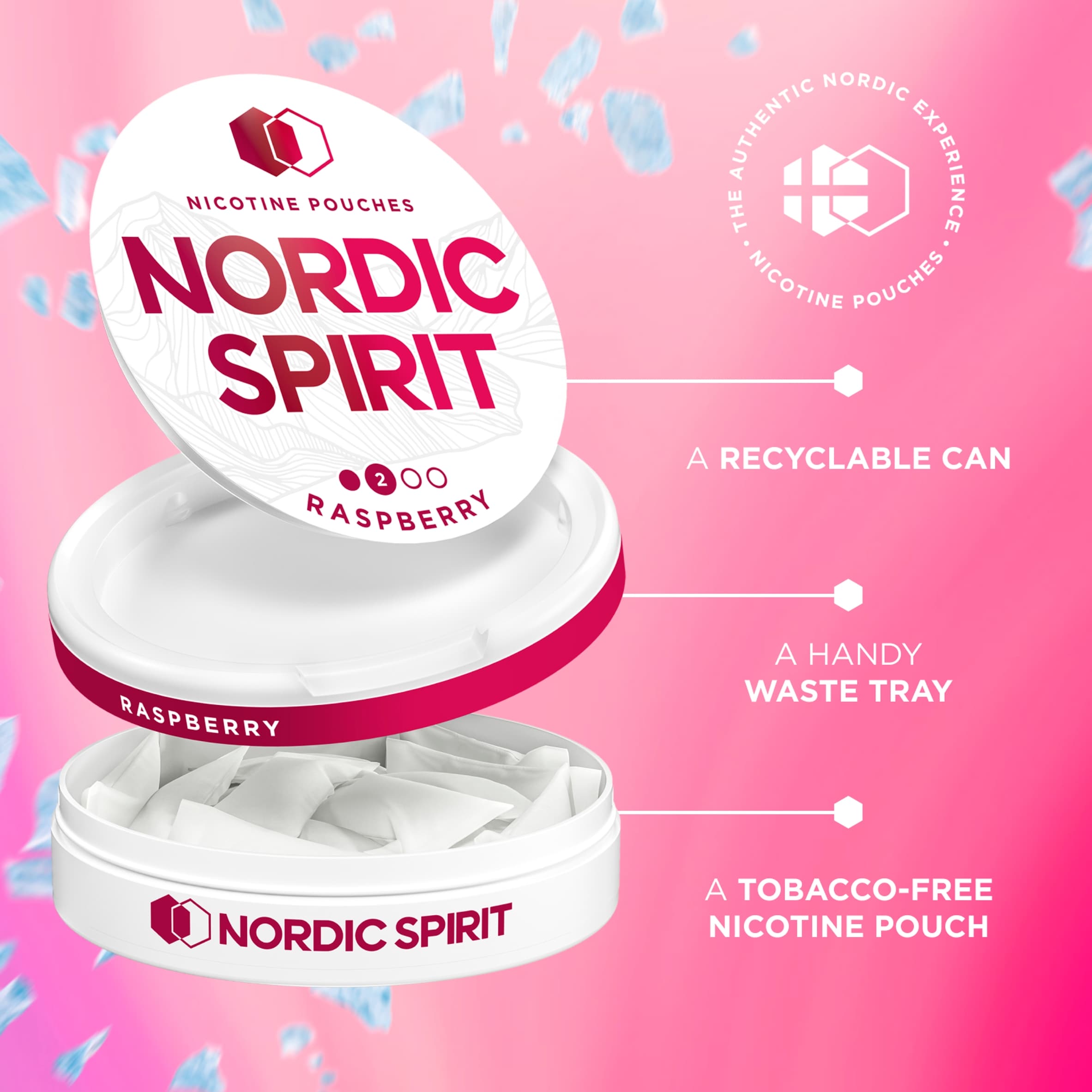 Nordic Spirit Raspberry Tobacco Free Nicotine Pouches Regular 20 Pack 6mg  14g - £4.50