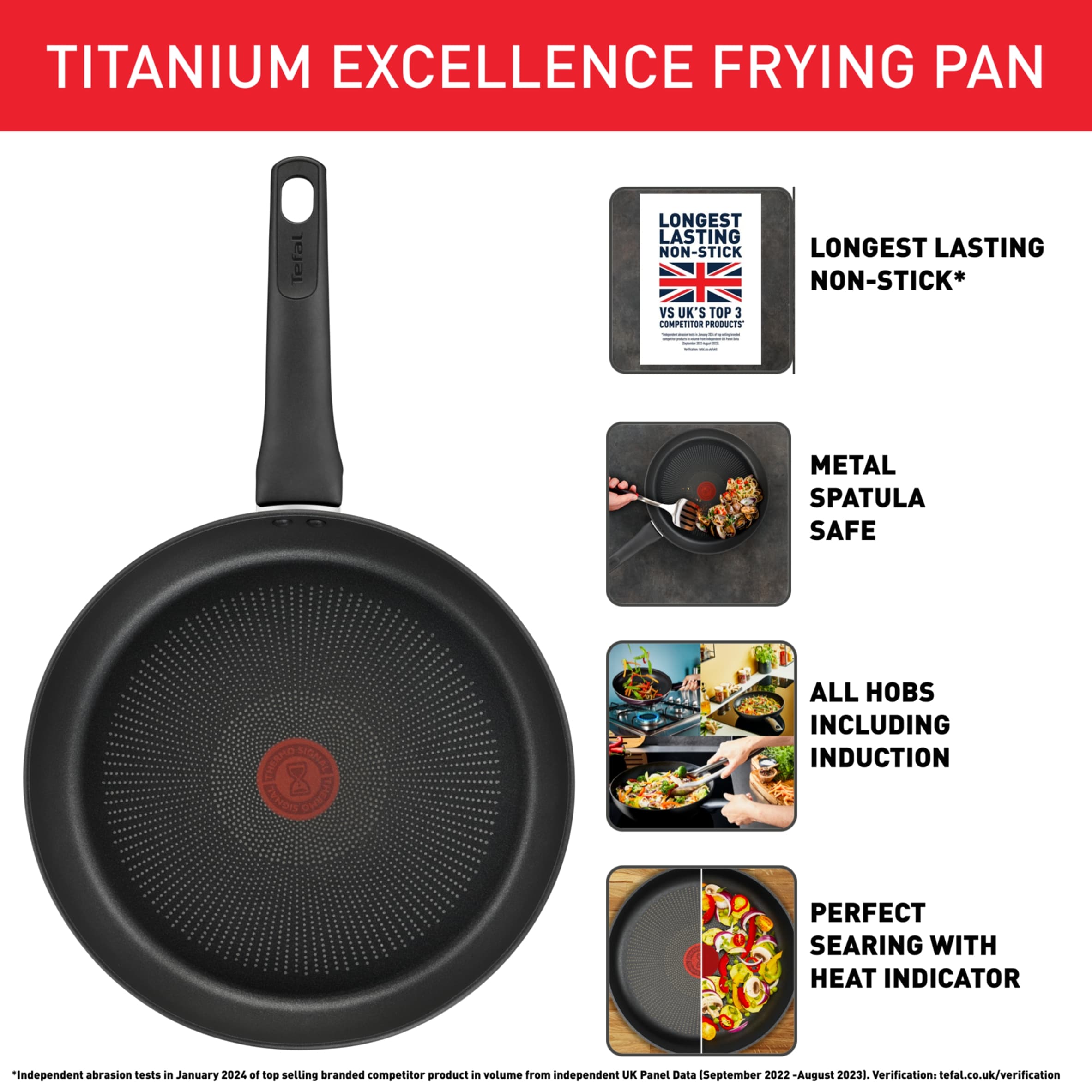 Tefal Titanium Excellence Aluminium Frying Pan 20m thumbnail 2