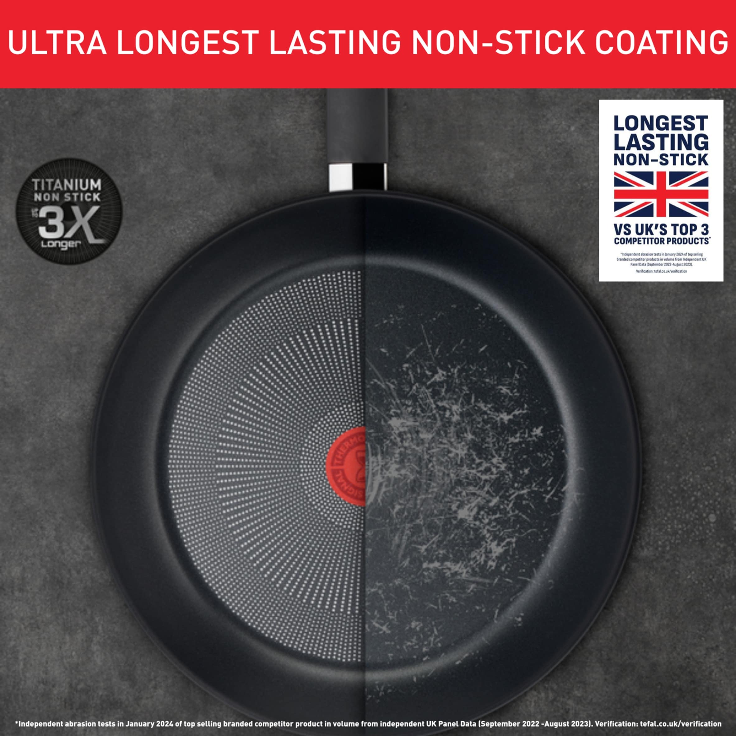 Tefal Titanium Excellence Aluminium Frying Pan 20m thumbnail 3