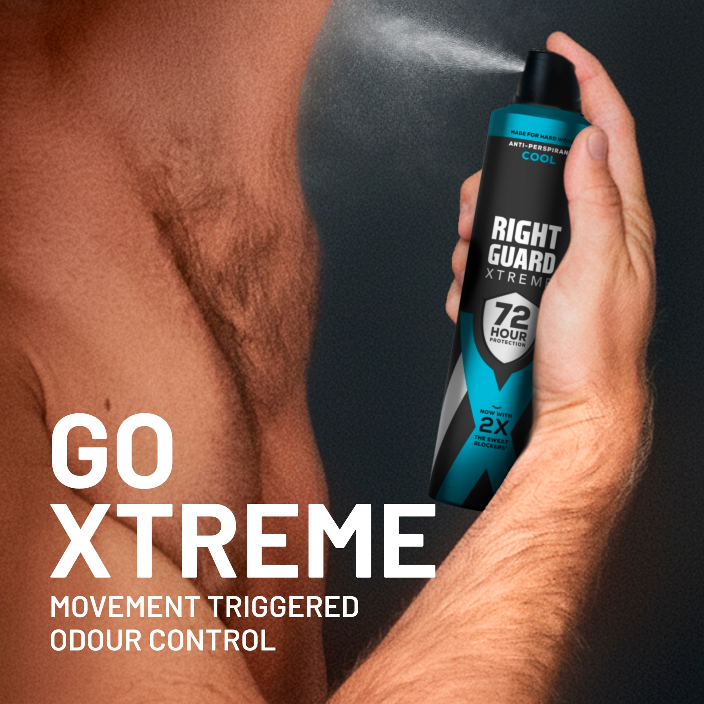 Right Guard Xtreme Male 72 Hours Protection Anti-Perspirant Cool 250ml  thumbnail 3