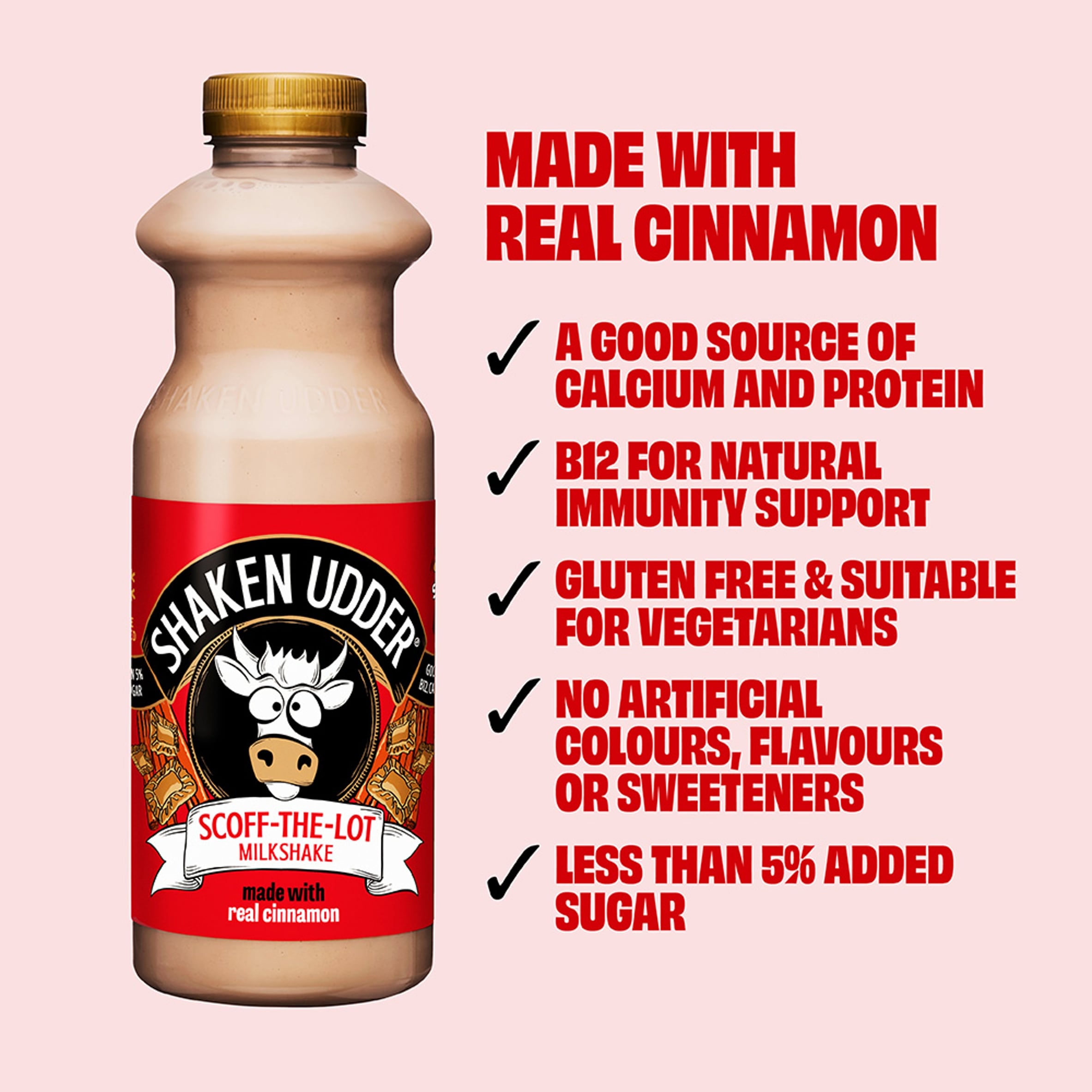 Shaken Udder Scoff-The-Lot Caramelised Biscuit & Cinnamon Milkshake 750ml thumbnail 2