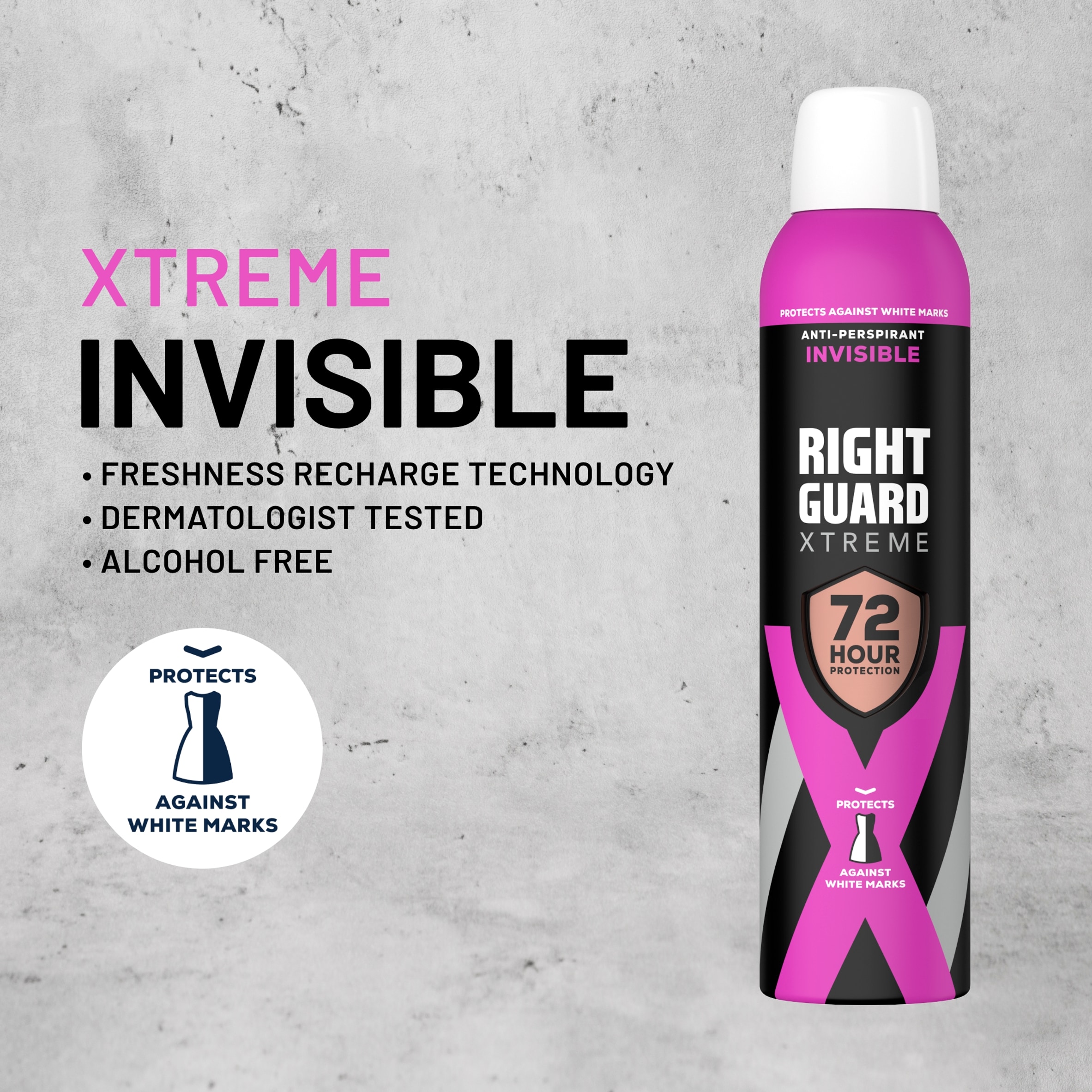 Right Guard Xtreme Female 72 Hours Protection Anti-Perspirant Invisible 250ml  thumbnail 4
