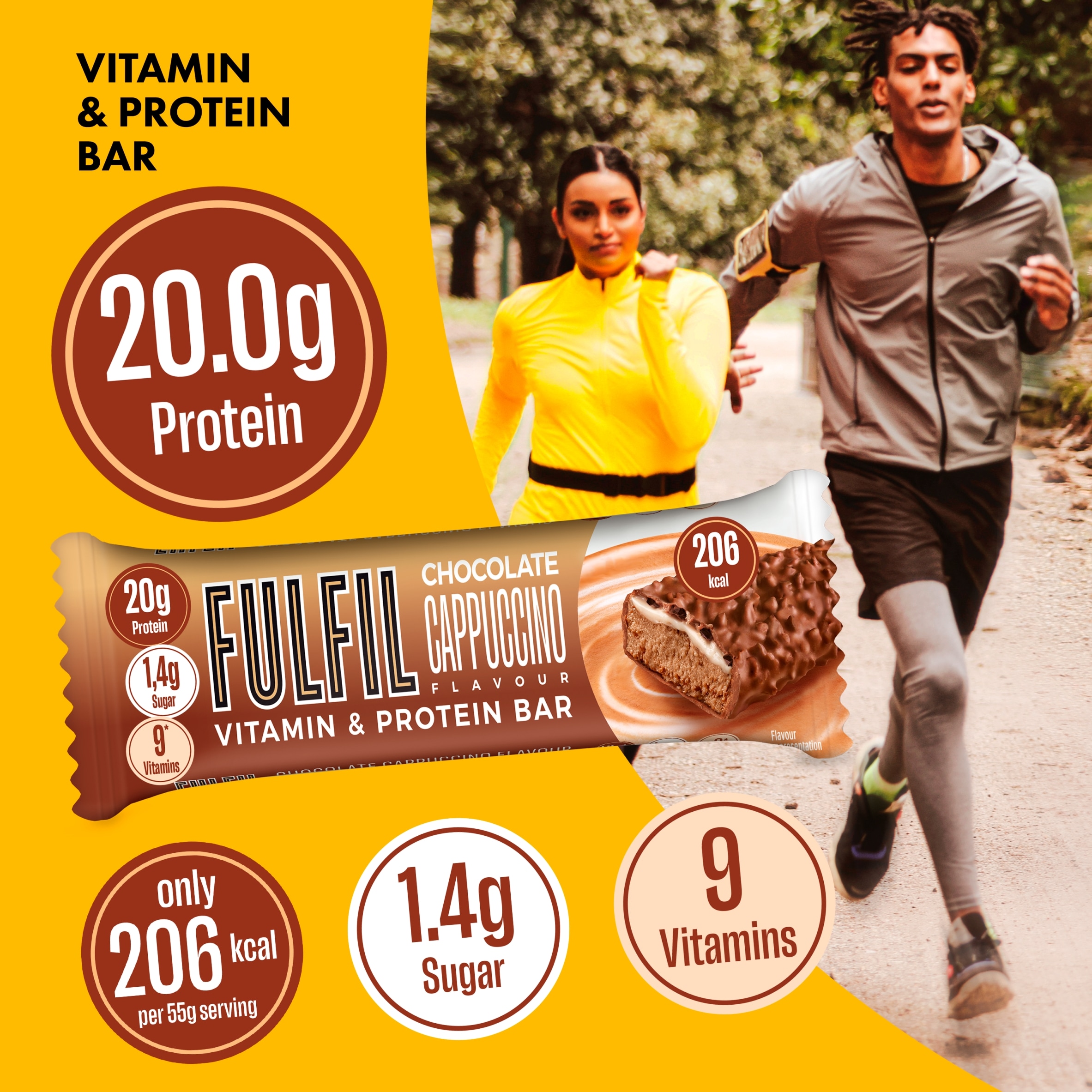 Fulfil Chocolate Cappuccino Vitamin & Protein Bar 55g thumbnail 2