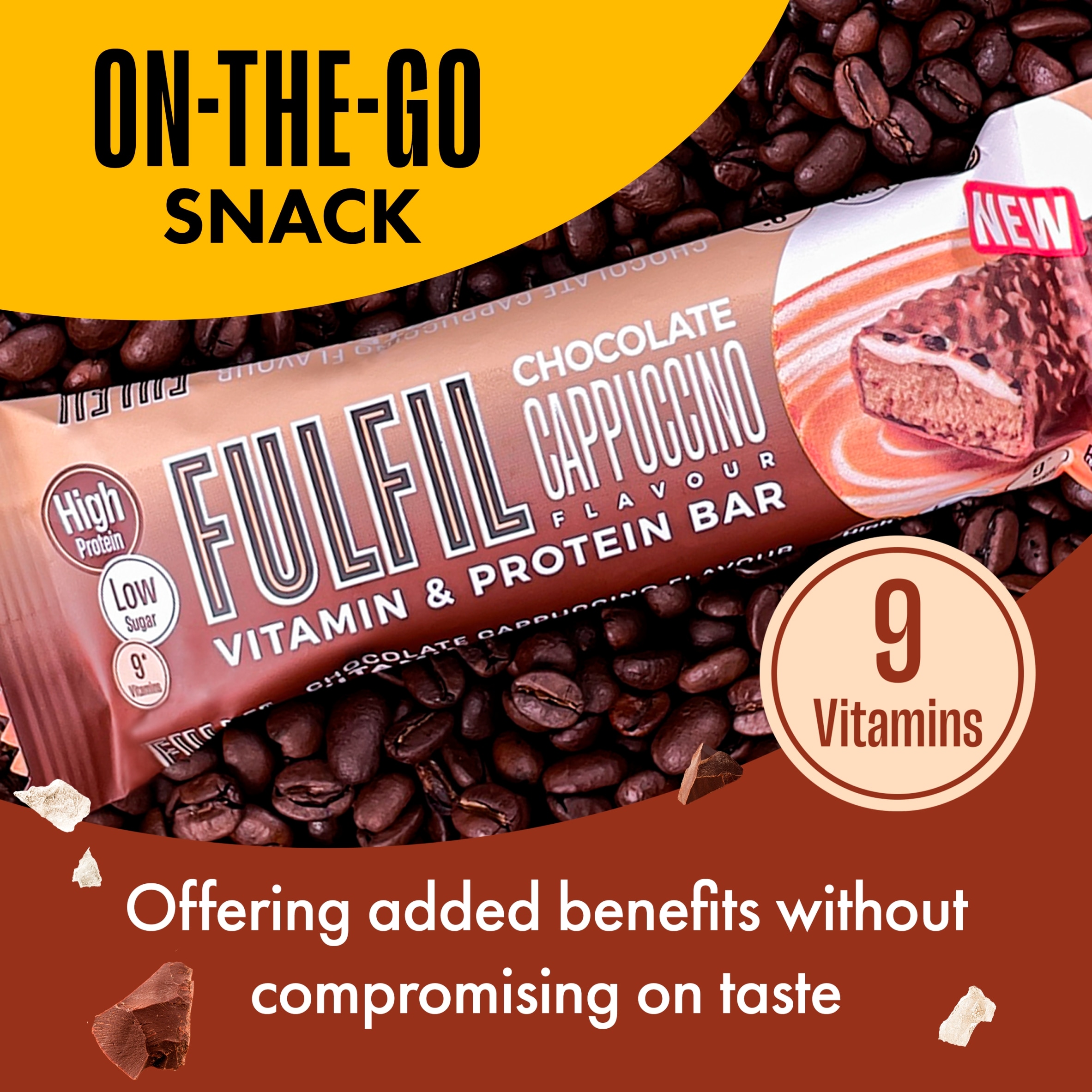 Fulfil Chocolate Cappuccino Vitamin & Protein Bar 55g thumbnail 4