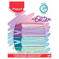 Maped Glitter Pastel Highlighters 4 Pack