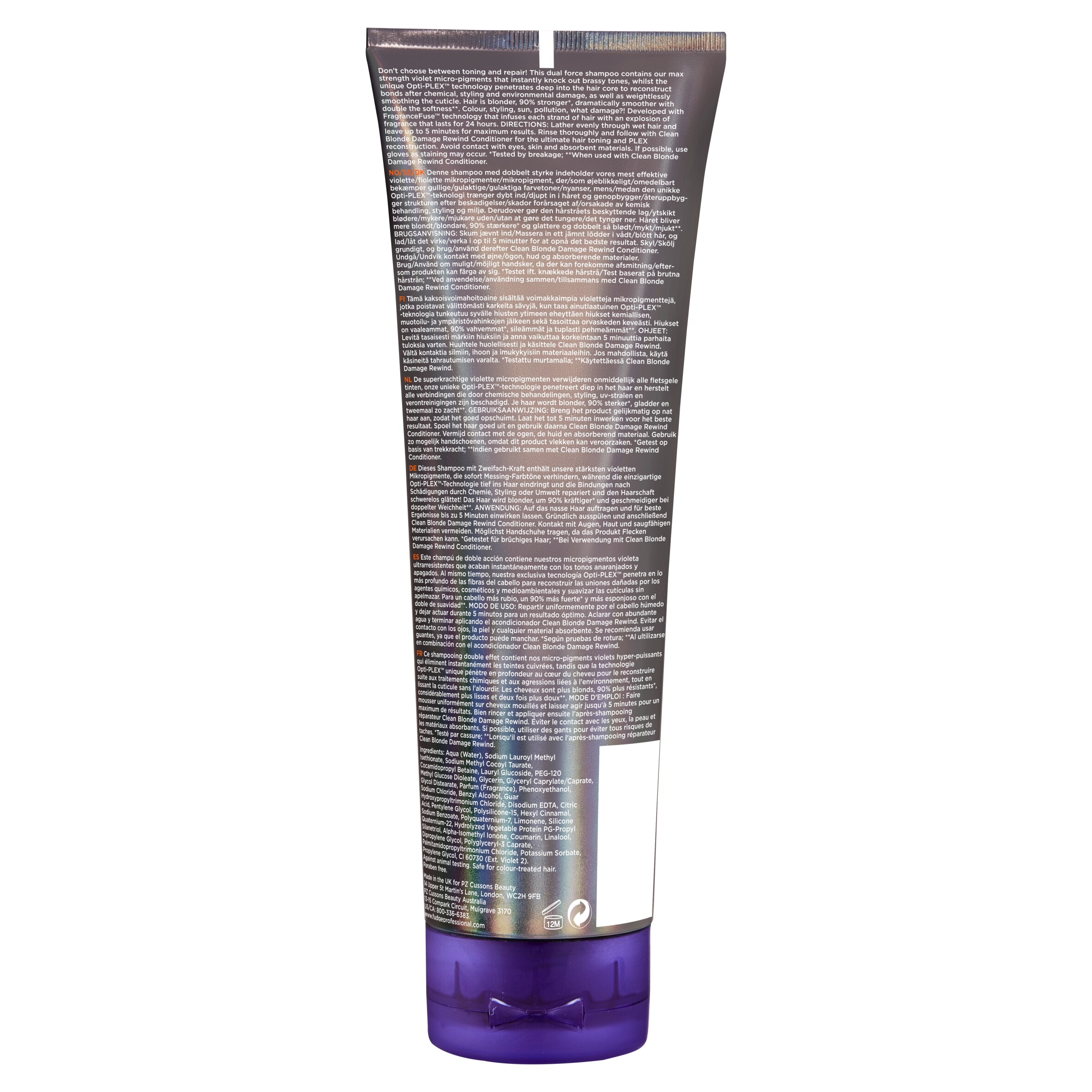 Fudge Professional Clean Blonde Damage Rewind Violet-Toning Shampoo 250ml thumbnail 2