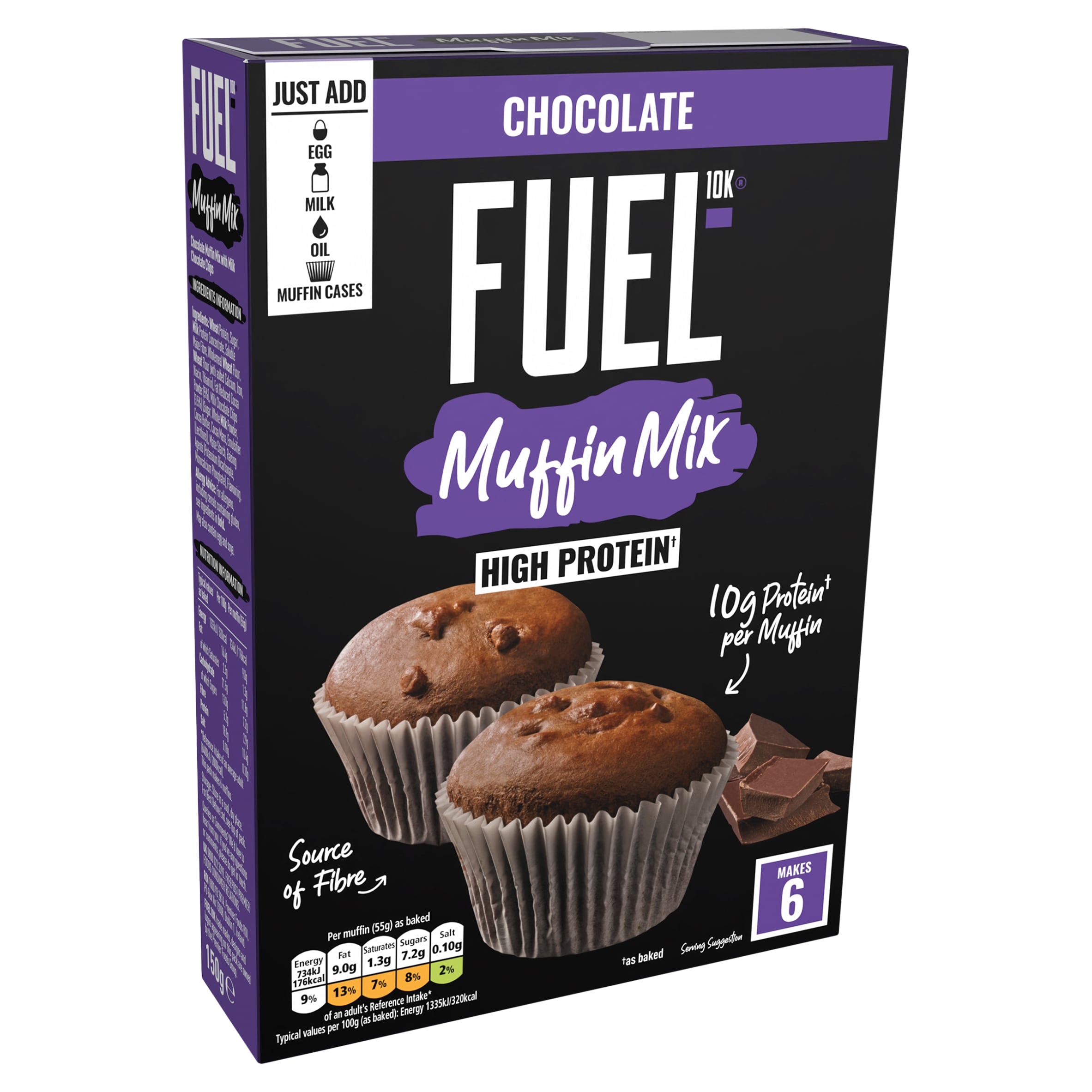 FUEL10K Baking High Protein Chocolate Muffin Cake Mix 150g thumbnail 2