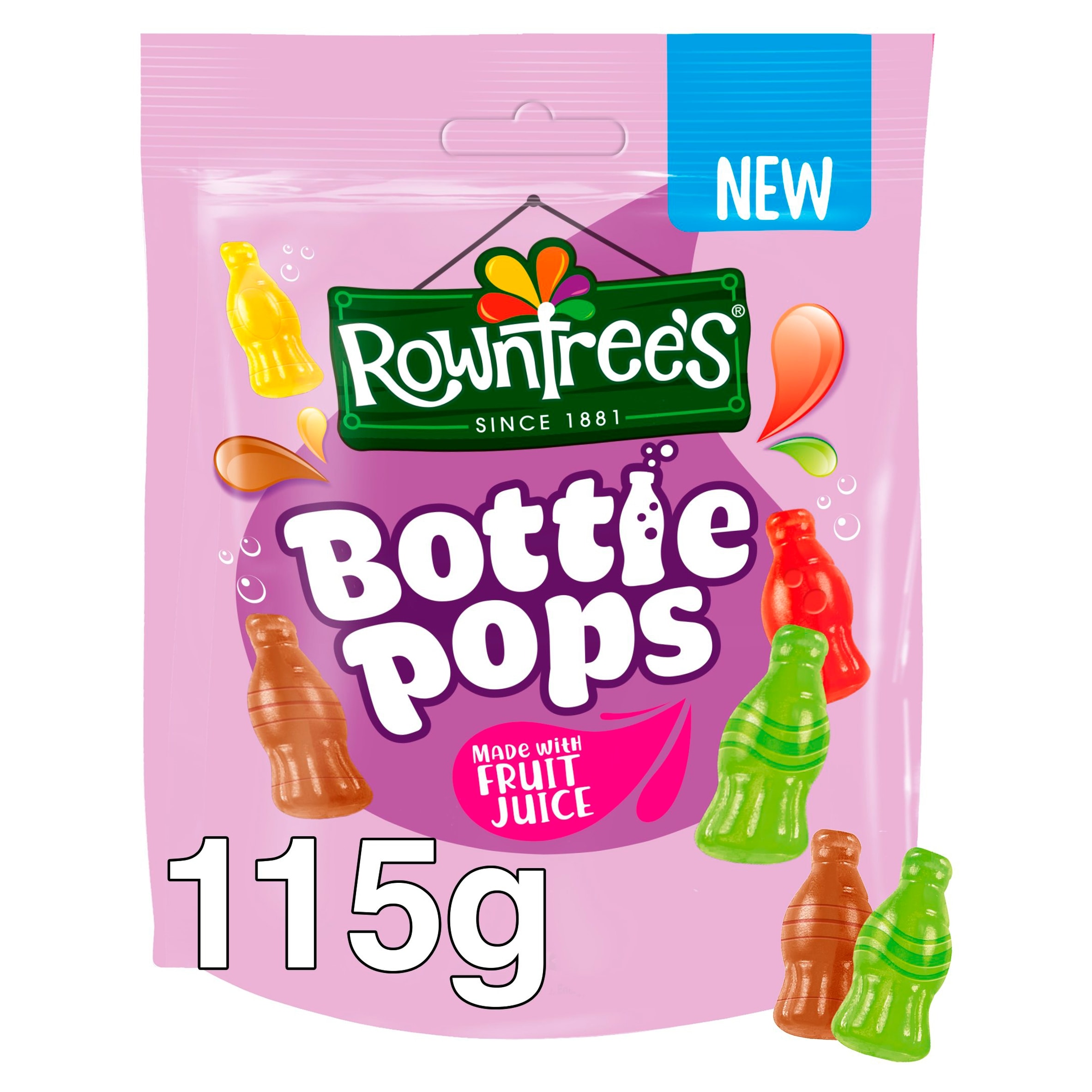 ROWNTREES Bottle Pops Sweets Sharing Bag 115g
