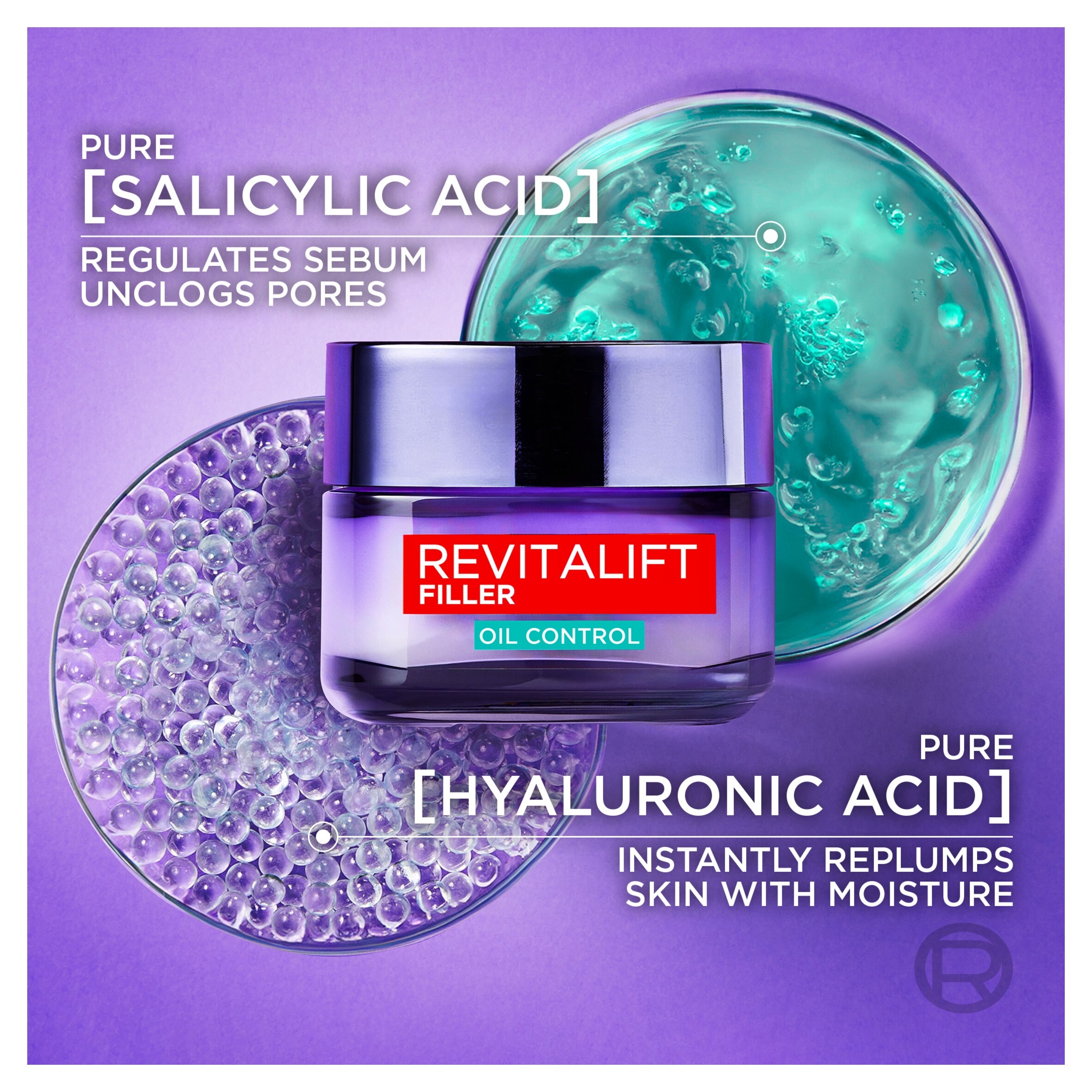 L'Oreal Paris Revitalift Filler Oil Control Hyaluronic Gel-Cream 50ml thumbnail 2