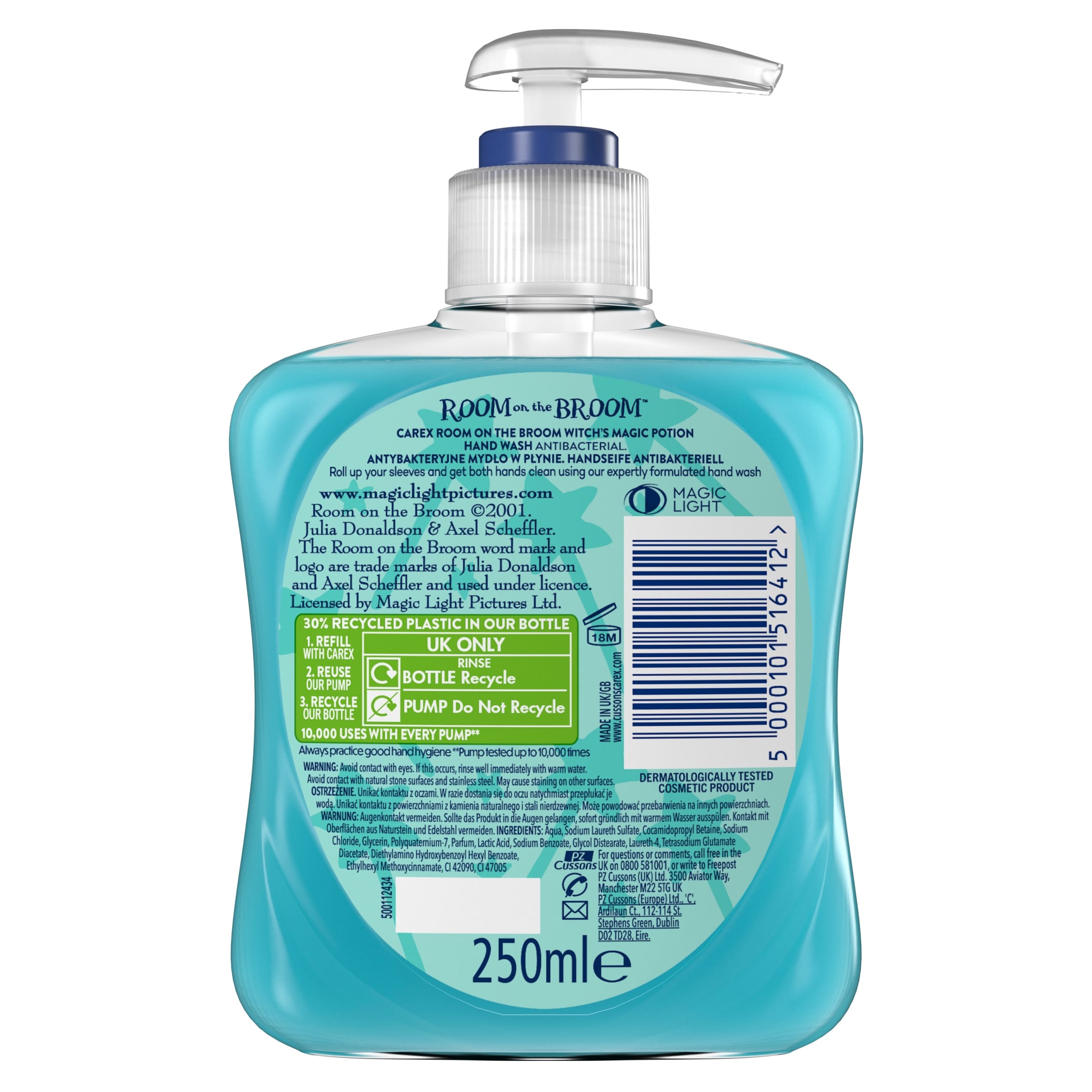 CAREX LIQUID HANDWASH JULIA DONALDSON'S 'ROOM ON THE BROOM' 250ML thumbnail 2