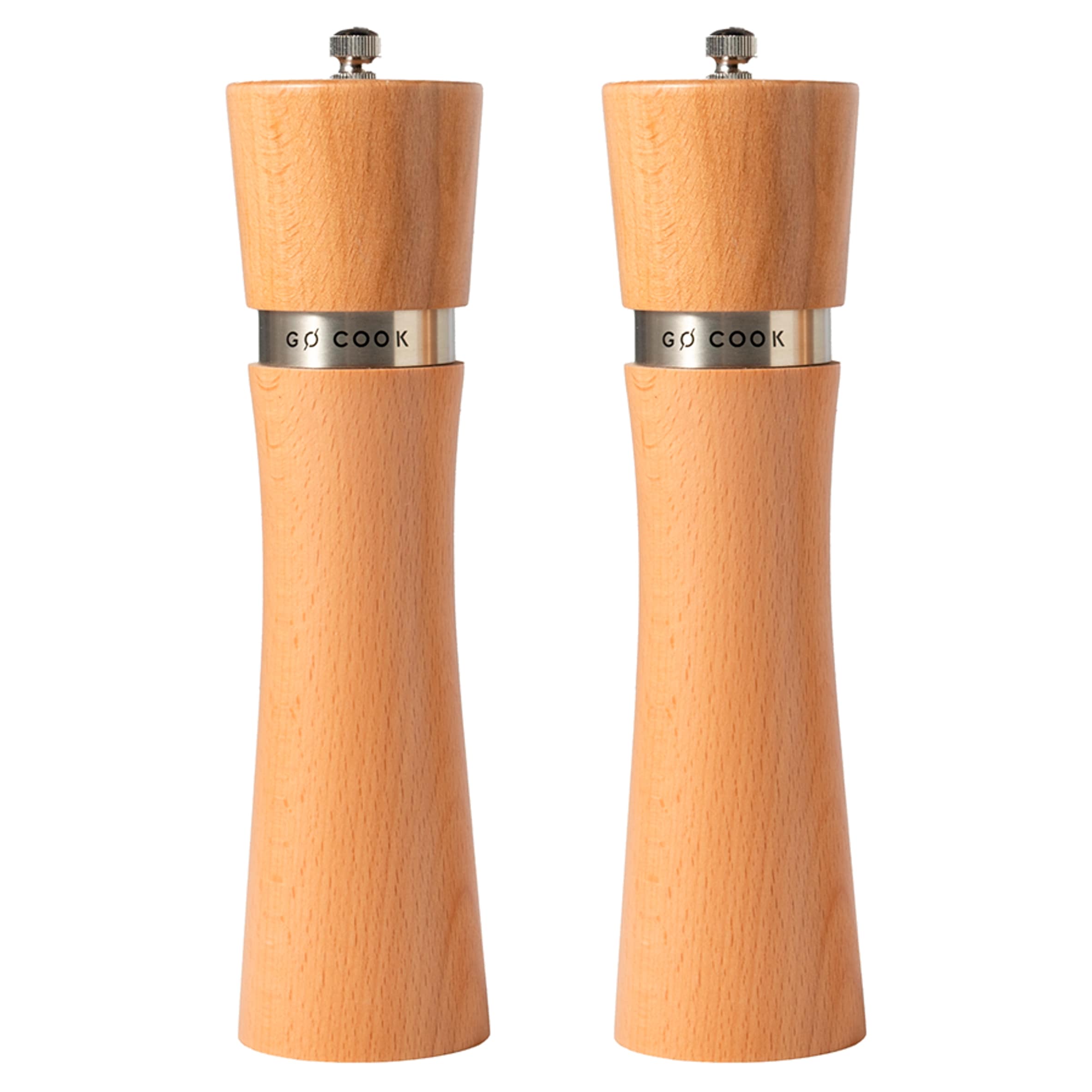 Go Cook Beechwood Salt & Pepper Mills 2 Pack