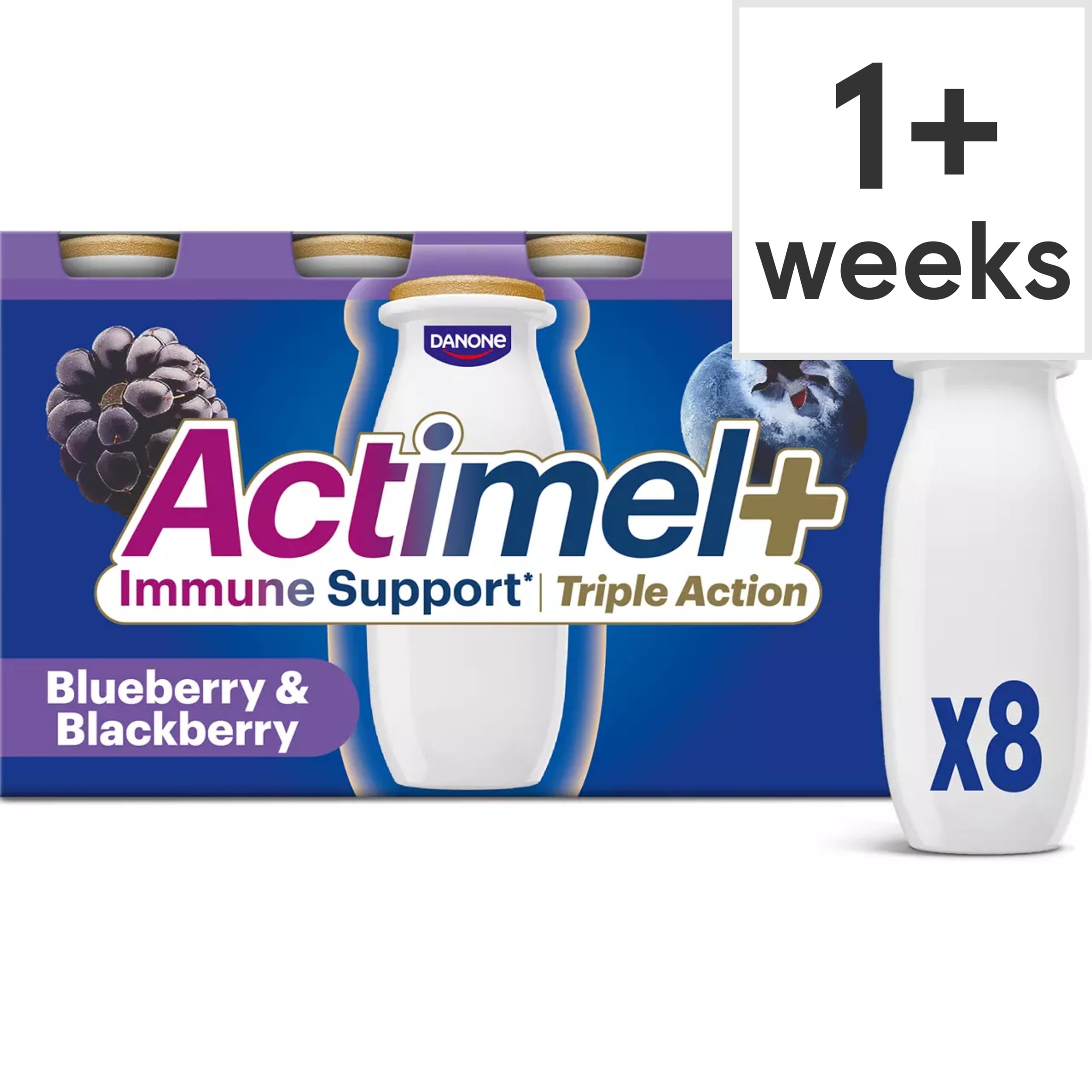 Actimel Triple Action Blueberry & Blackberry Yoghurt Drink 8x100g