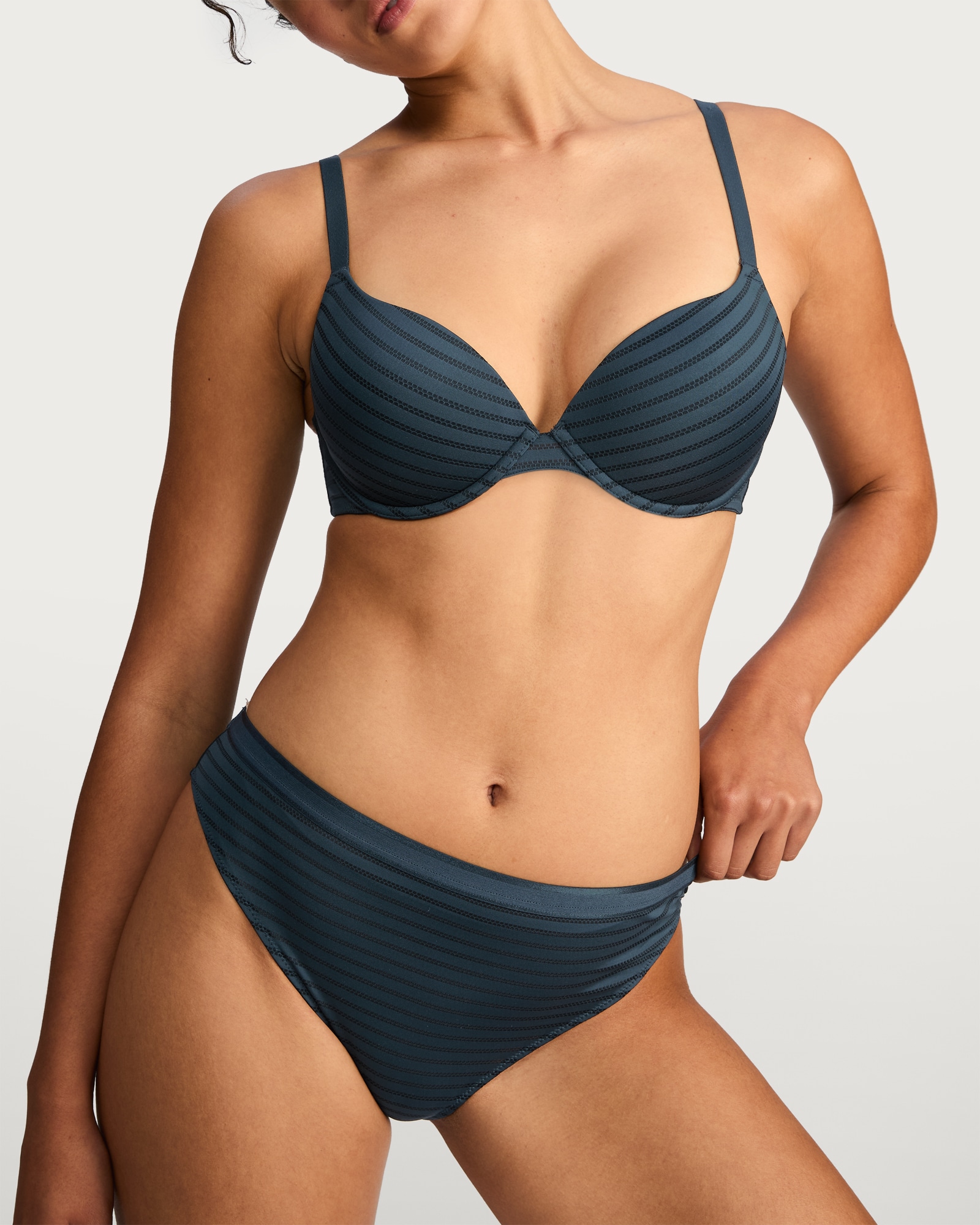 F&F 2-Pack Wired Striped T-Shirt Bras in Multi