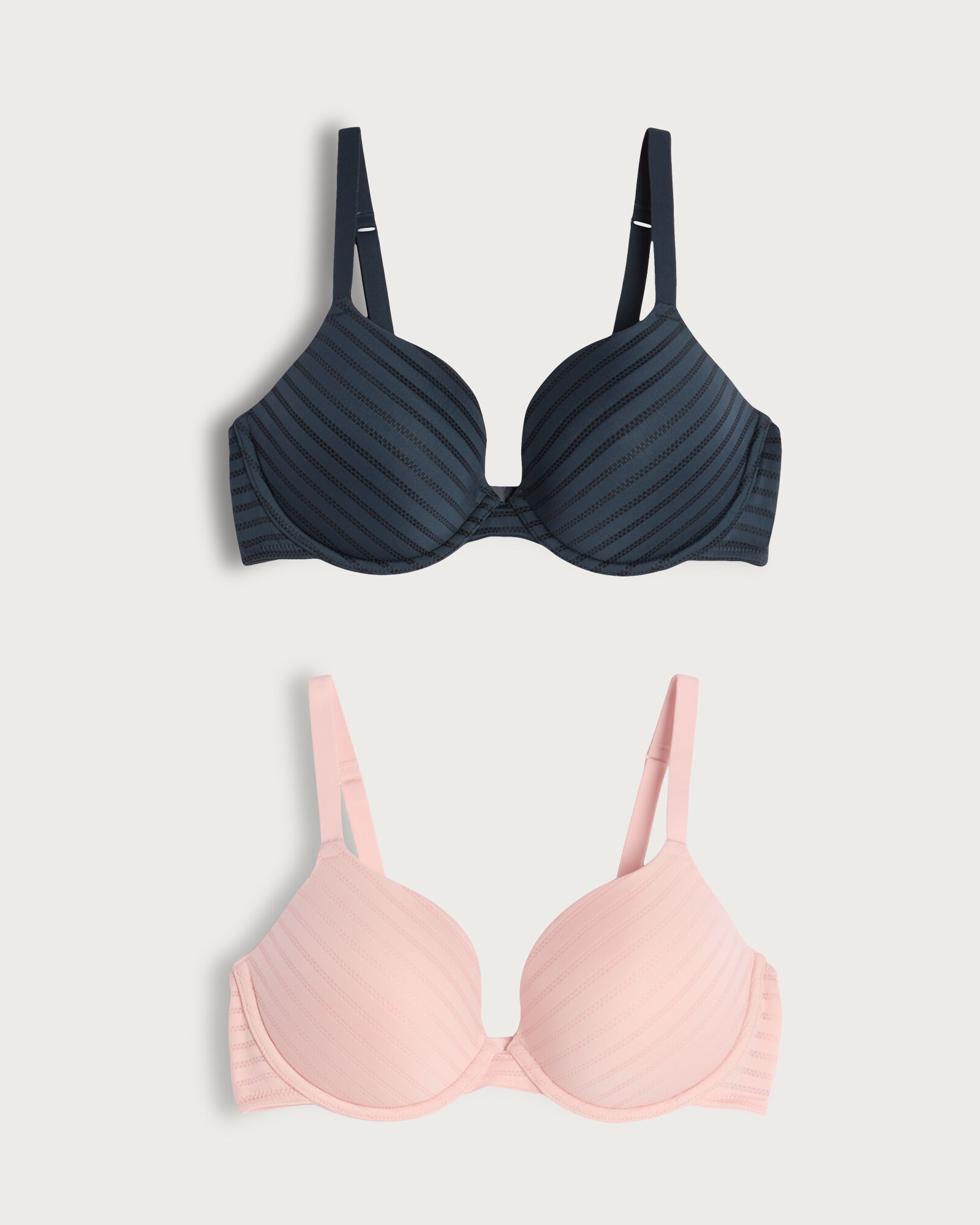 F&F 2-Pack Wired Striped T-Shirt Bras in Multi thumbnail 4