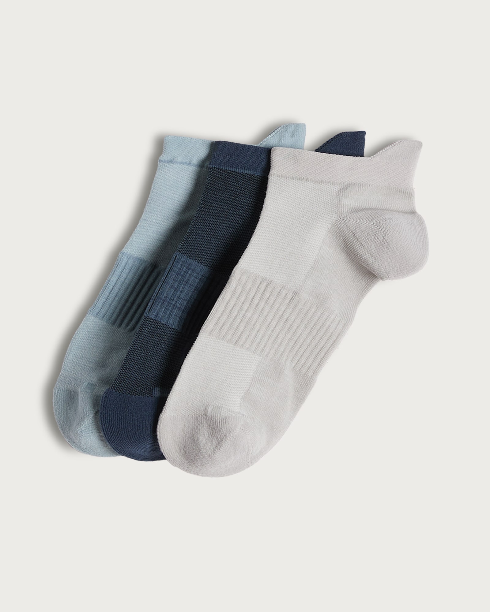 F&F Active 3-Pack Trainer Socks in Multi Blue