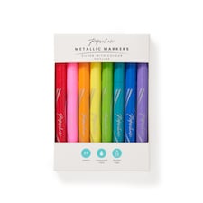 Paperchase Rainbow 8 Pack Silver Lining Markers