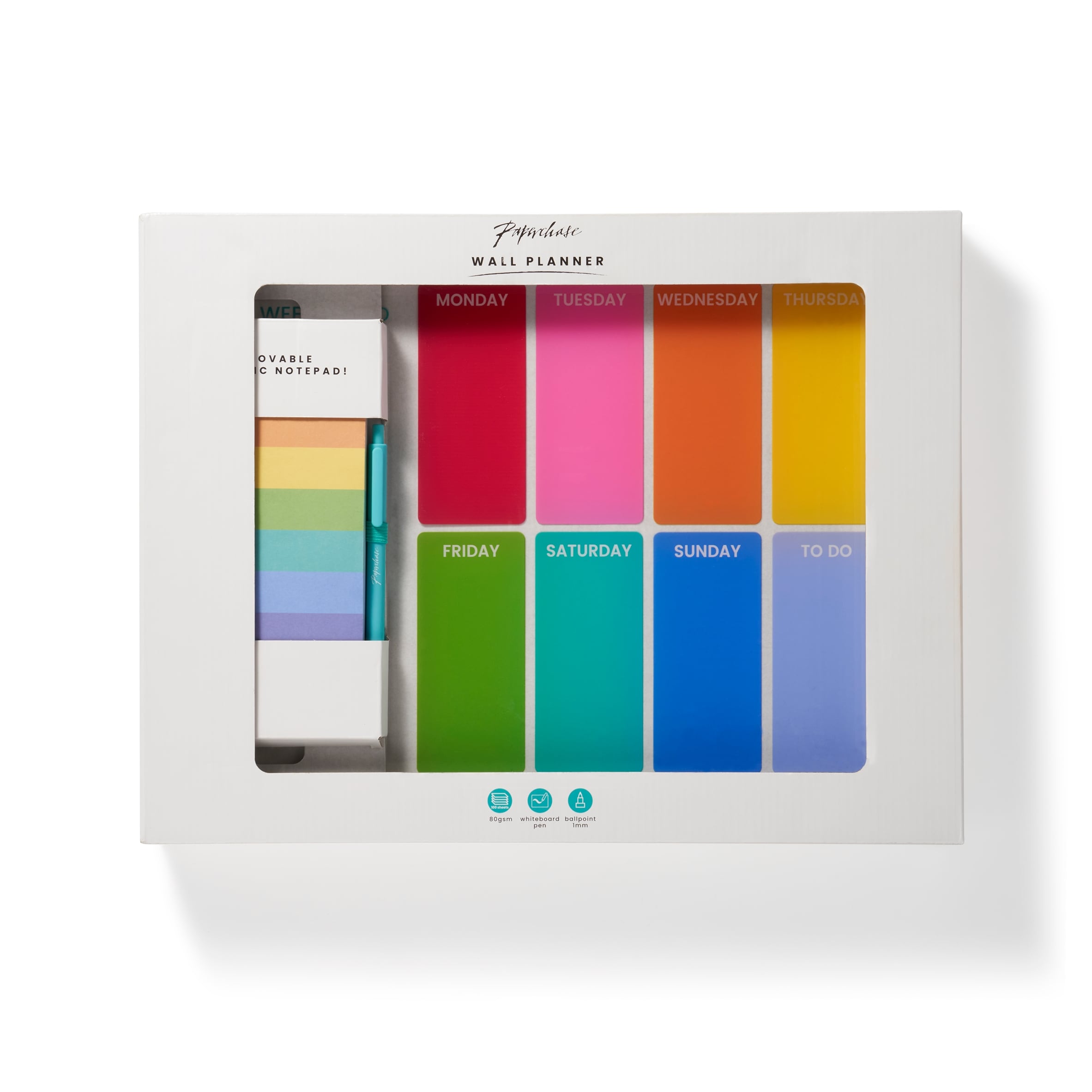 Paperchase Rainbow A3 Acrylic Wall Planner w/ Pad