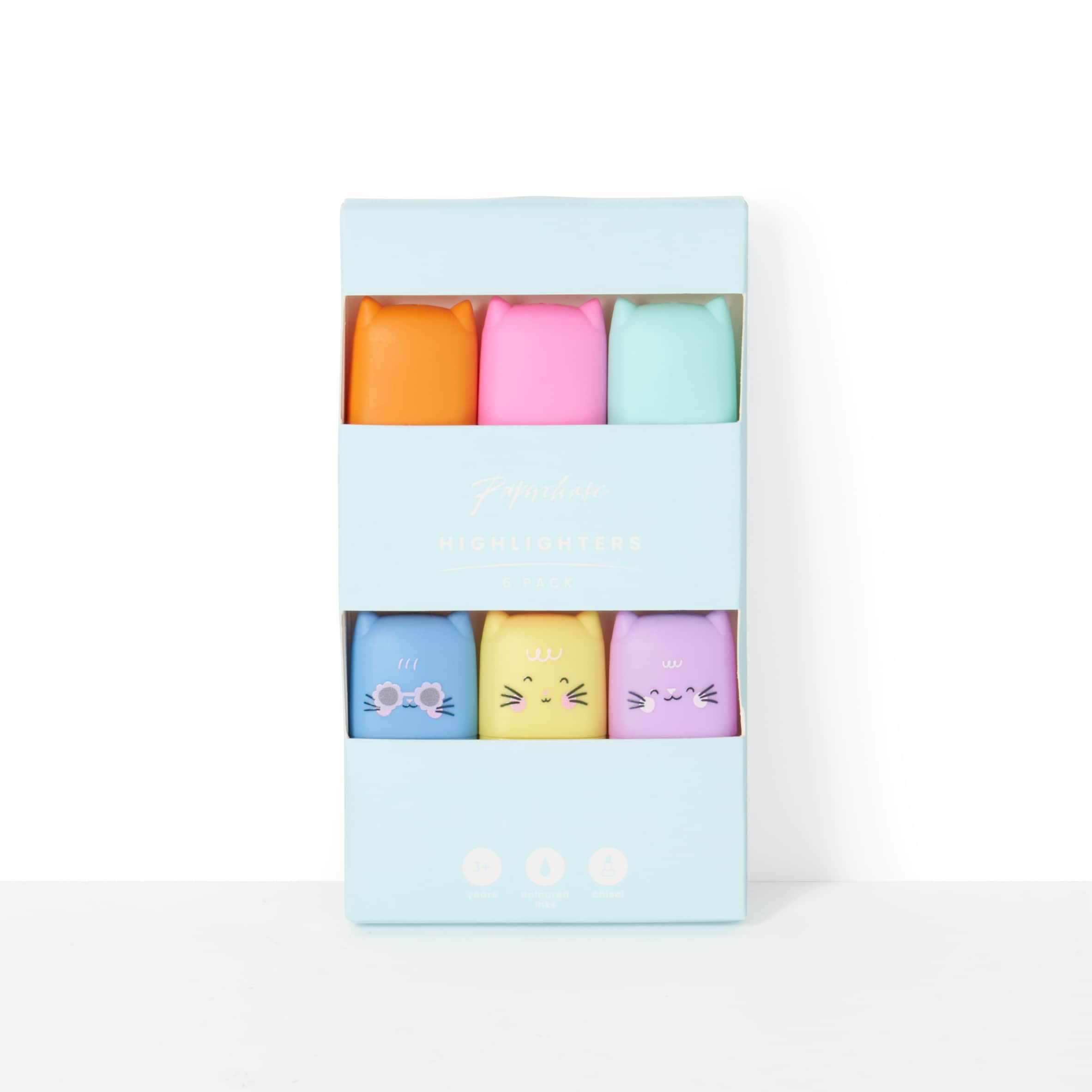 Paperchase On Vacay 6 Pack Cat Highlighters thumbnail 2
