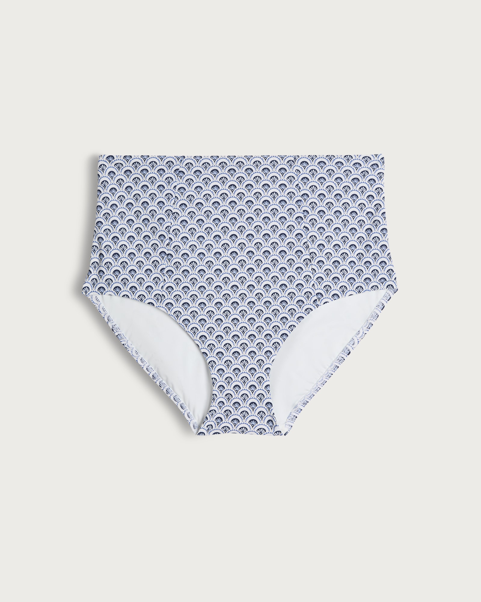 F&F Geometric Print High Waisted Bikini Bottoms in Blue thumbnail 4