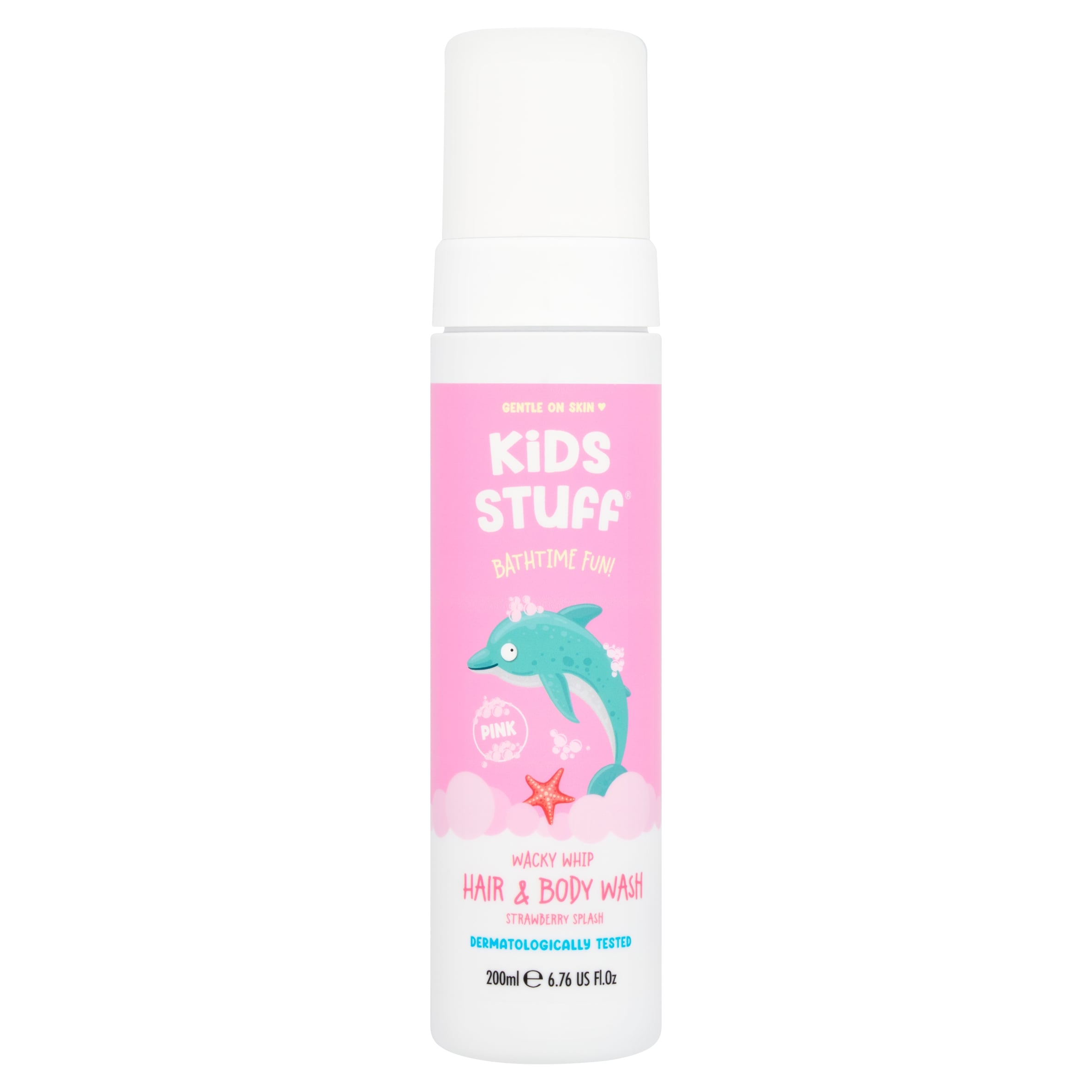 Kids Stuff Strawberry Splash Wacky Whip Pink Hair & Body Wash 200ml 