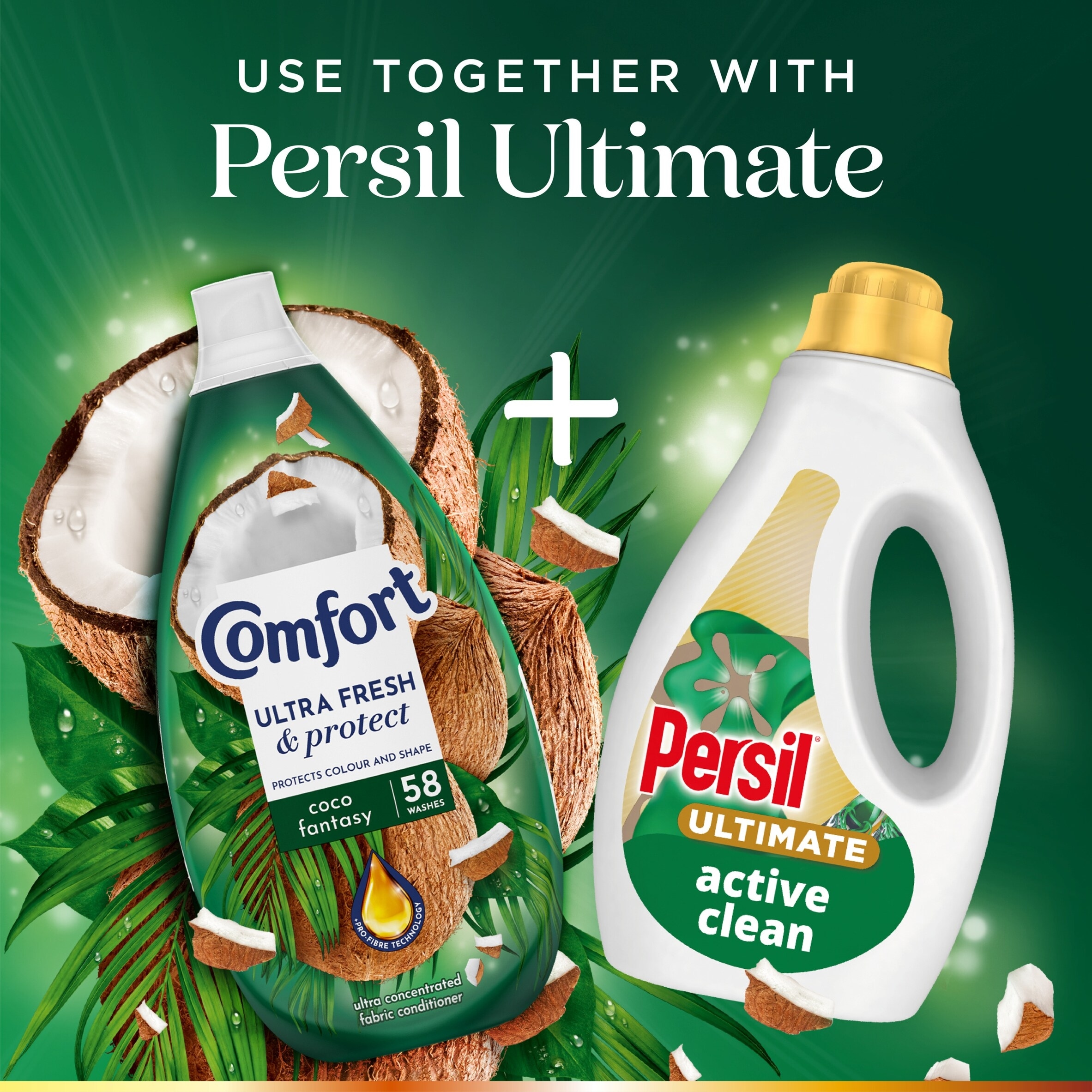 Comfort Ultra Fresh & Protect Fabric Conditioner Coco Fantasy 58 Washes 870ml thumbnail 5