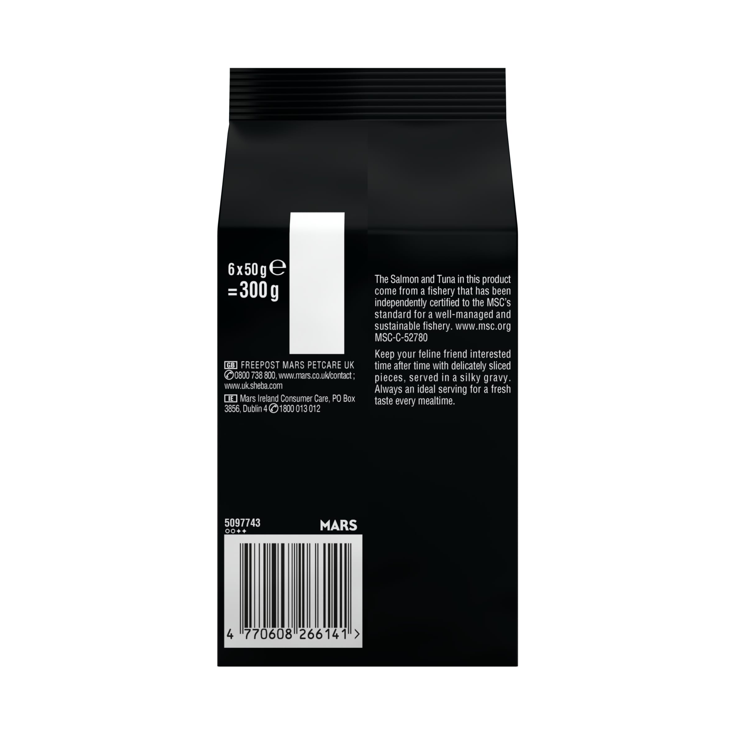 SHEBA Fresh & Fine Wet Cat Food Pouches with Salmon & Tuna & Trout in Gravy 6x50g thumbnail 5