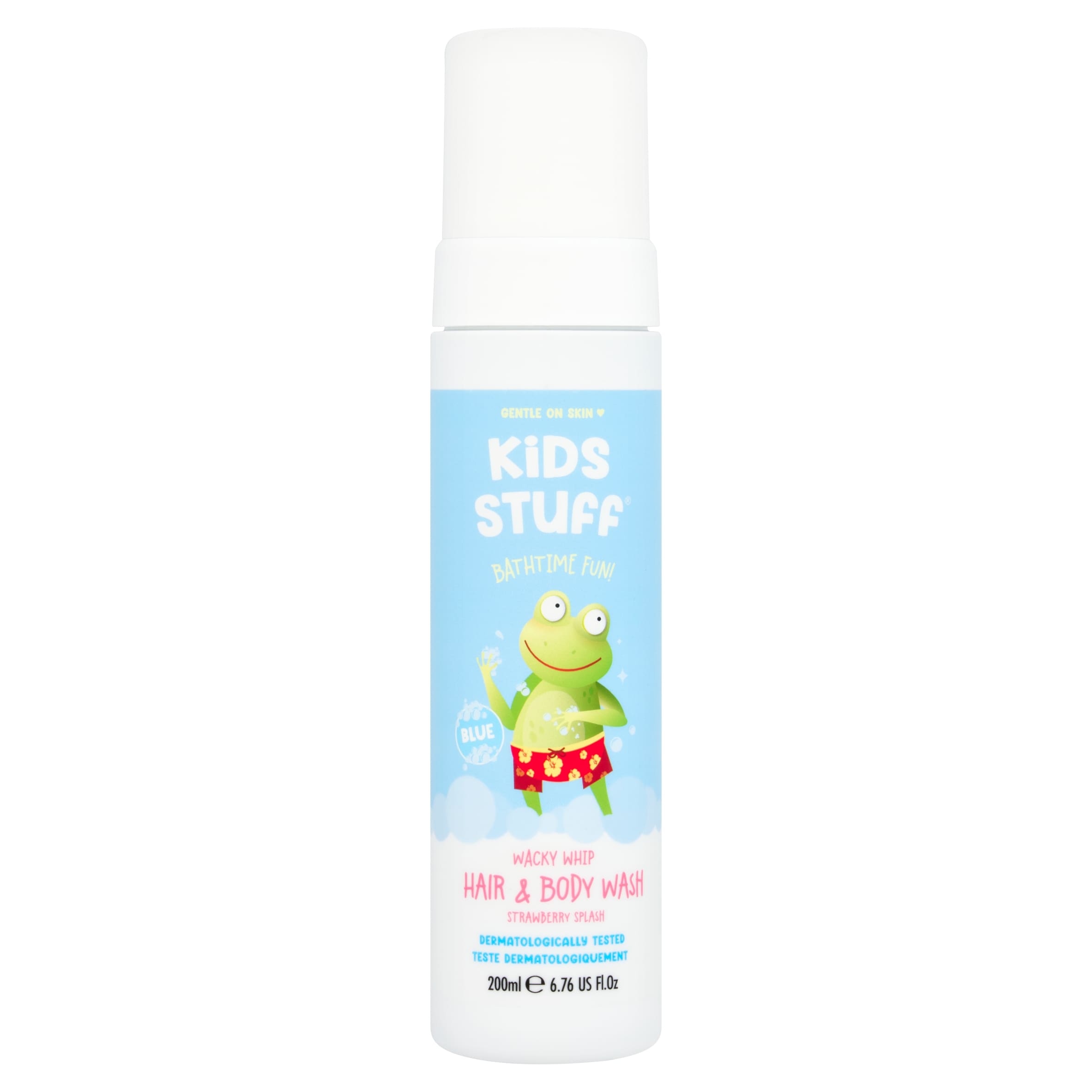 Kids Stuff Strawberry Splash Wacky Whip Blue Hair & Body Wash 200ml 