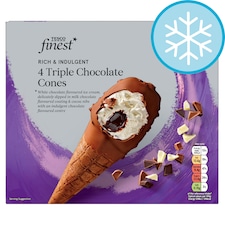 Tesco Finest 4 Triple Chocolate Cones 340g