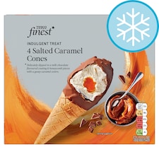Tesco Finest 4 Salted Caramel Cones 340g