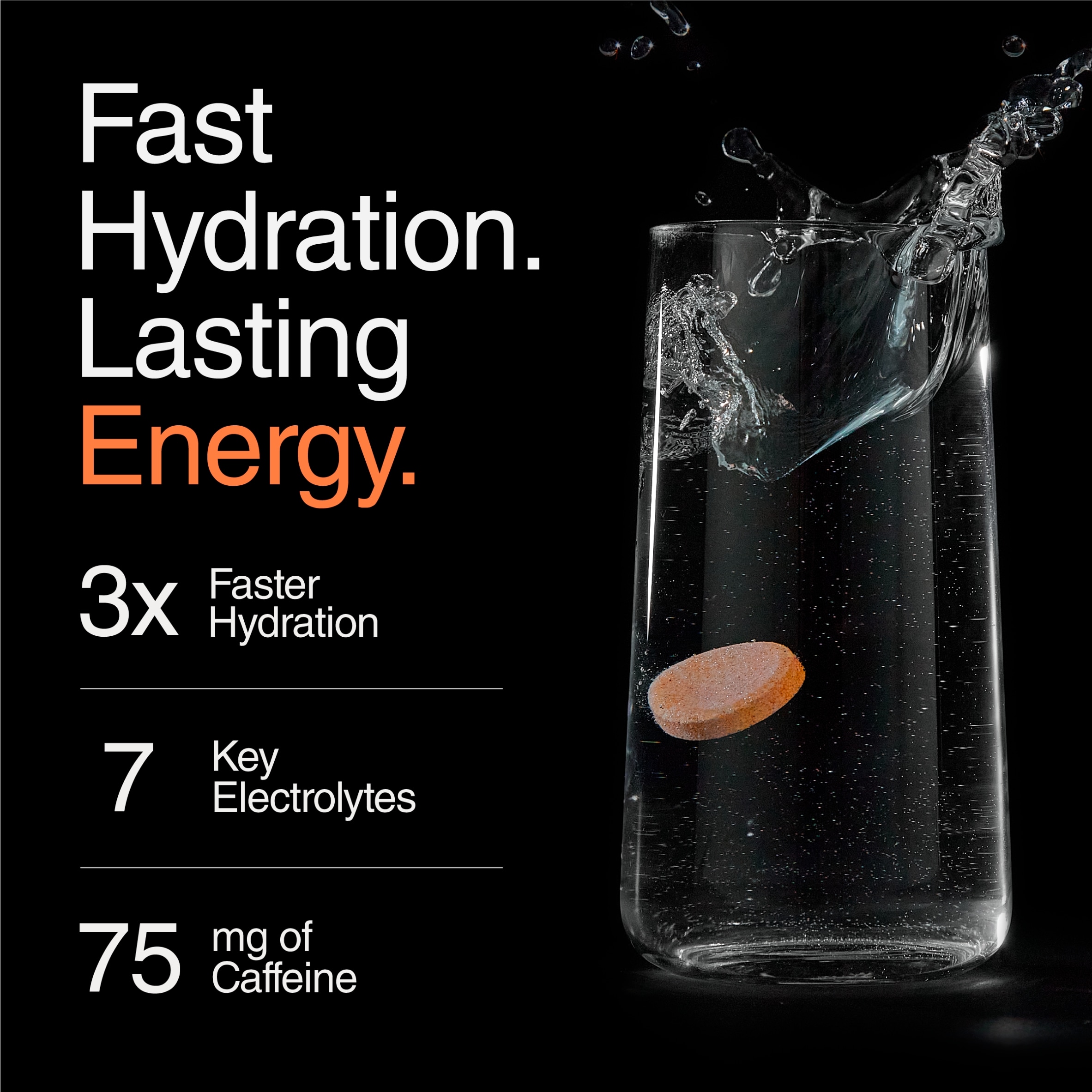 Phizz Daily Energy Orange Hydration, Caffeine, Electrolytes & Vitamins Effervescent Tablets x20 thumbnail 2