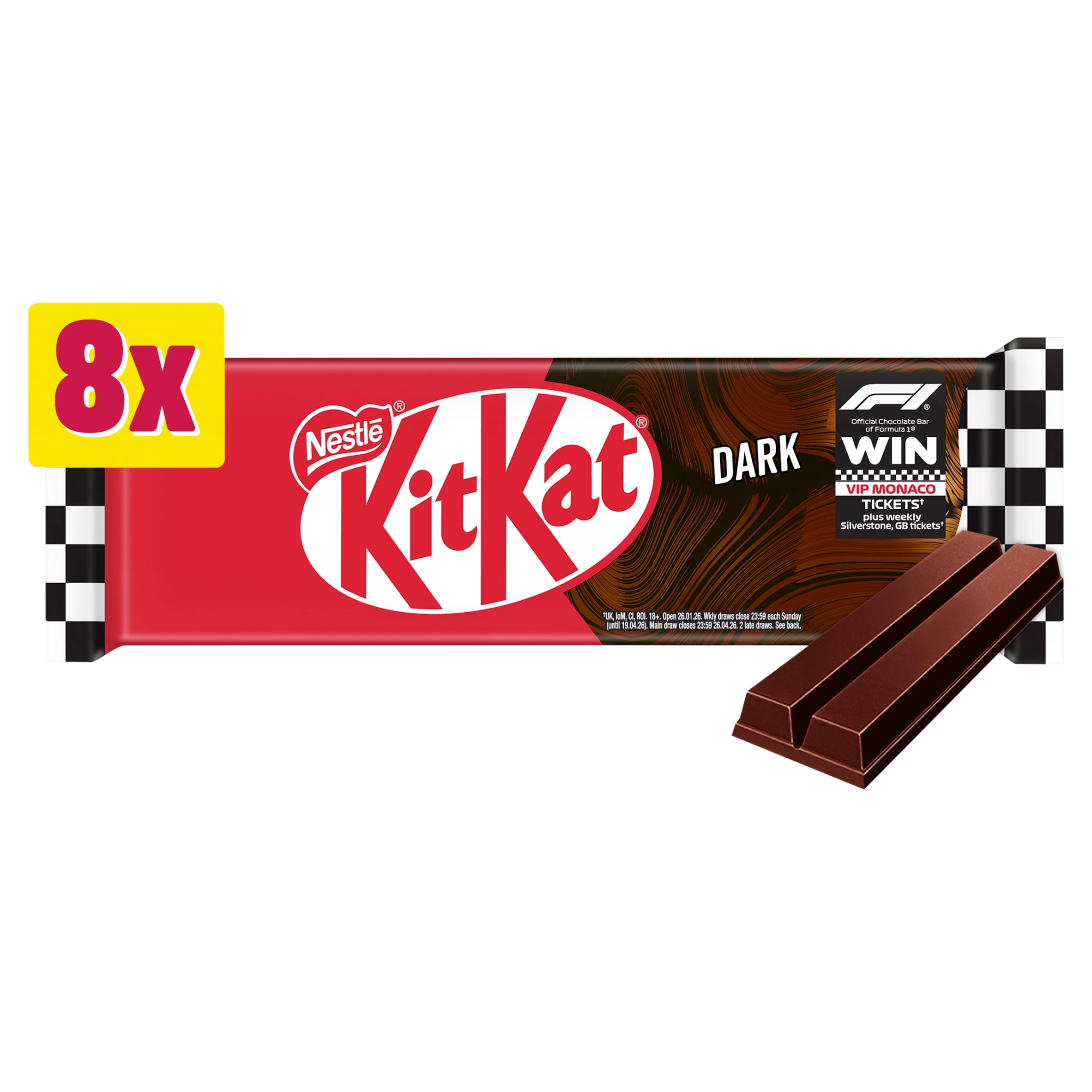 KitKat 2 Finger Dark Chocolate Biscuit Bar, Multipack
