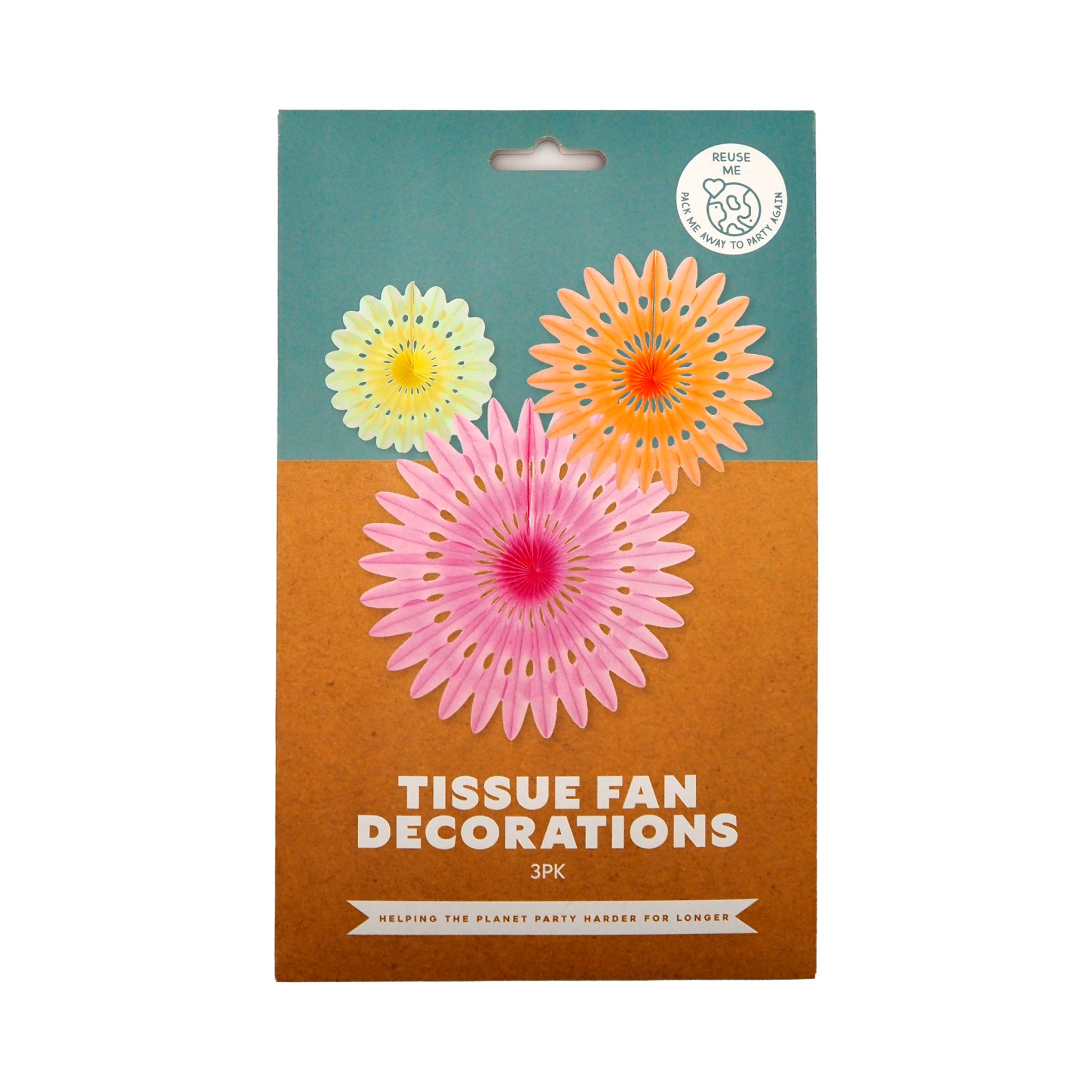 MAD PARTY PASTEL TISSUE FAN 3 PIECE