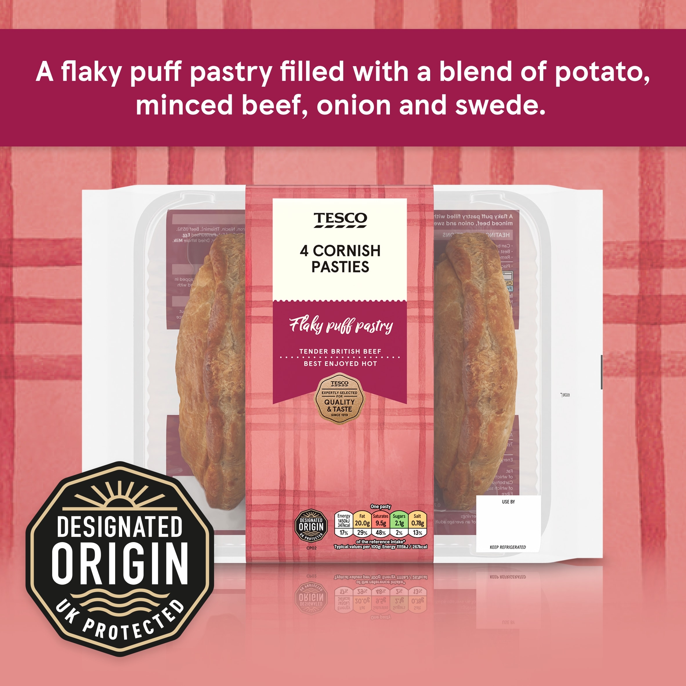 Tesco 4 Cornish Pasties 520g thumbnail 2