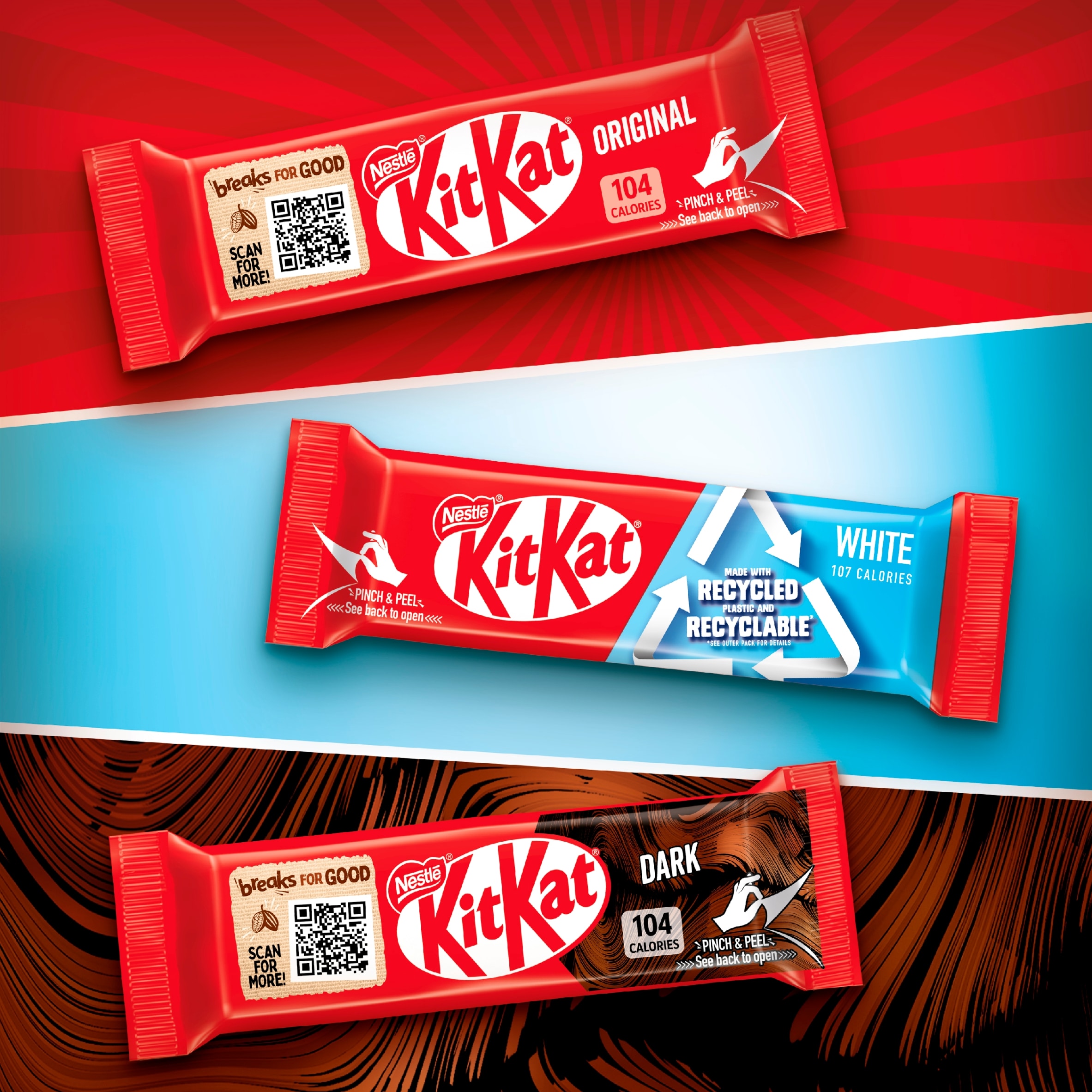 KitKat 2 Finger Milk Chocolate Biscuit Bars 18 Pack Multipack 372.6g  thumbnail 4