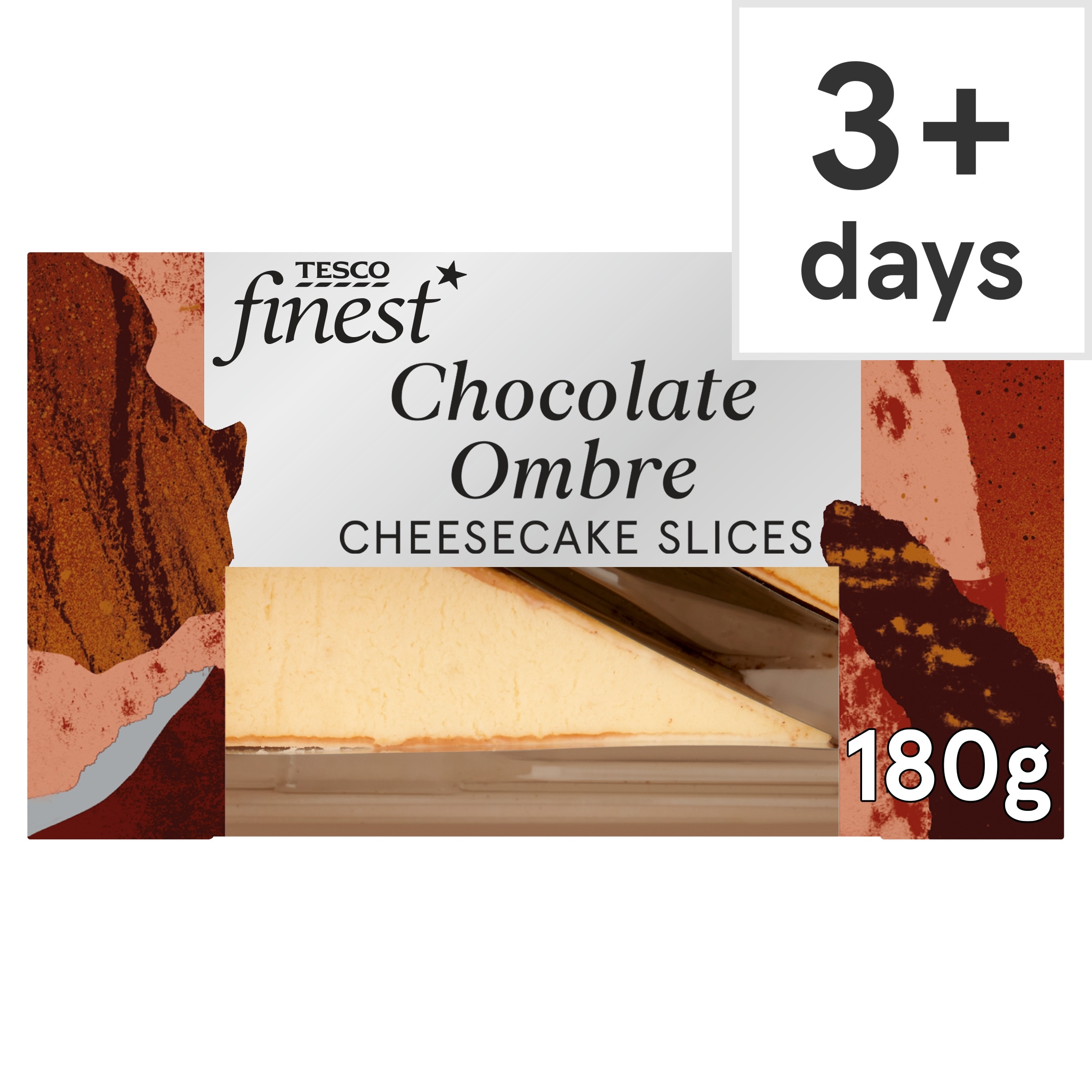 Tesco Finest 2 Triple Chocolate Ombre Cheesecake Slices 180g